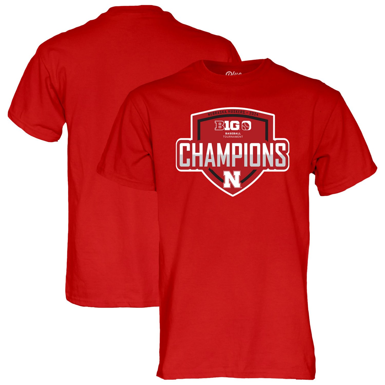 84 Nebraska Huskers 2024 Big 10 Baseball Conference Tournament Champions Locker Room T-Shirt - view number 1