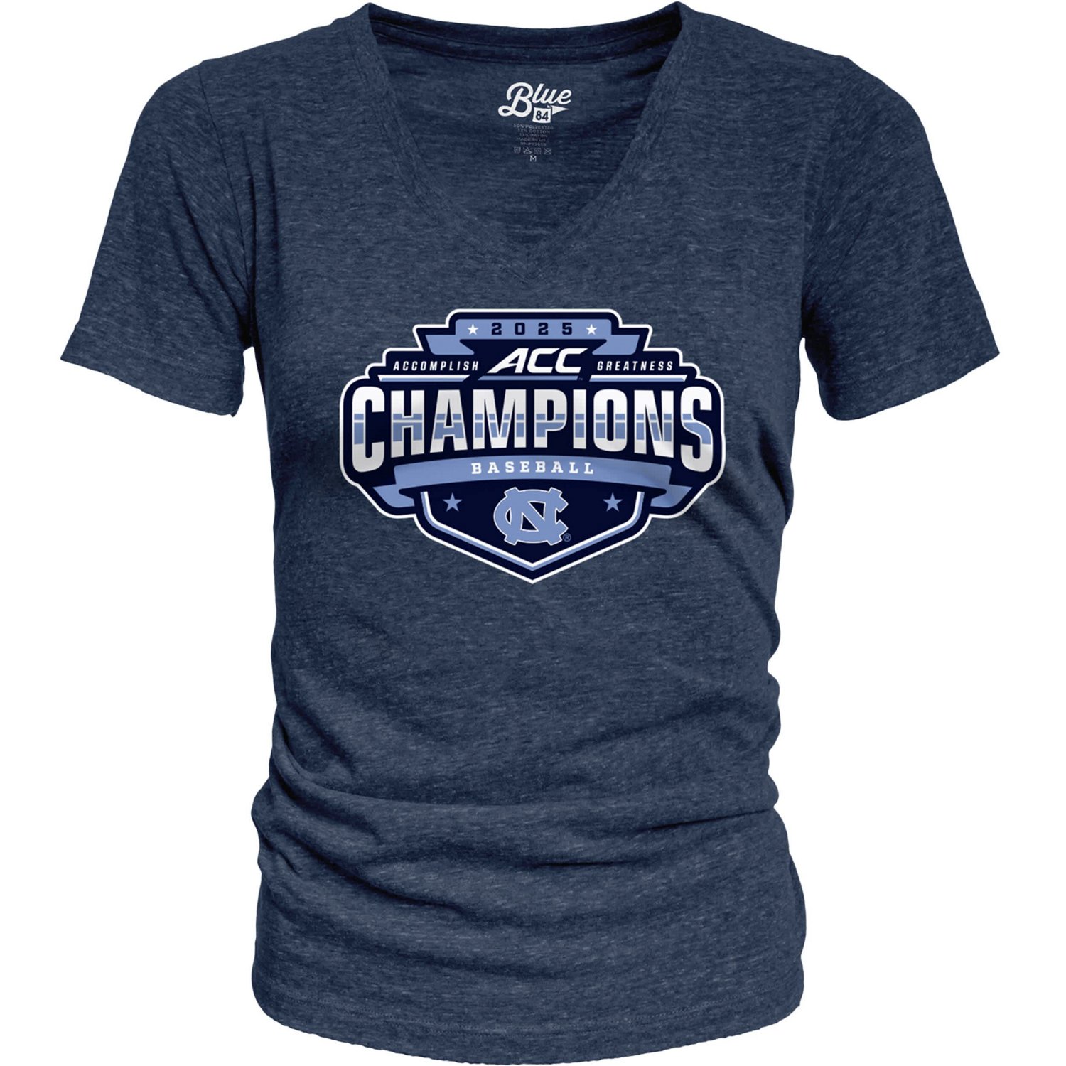 84 North Carolina Tar Heels 2025 ACC Baseball Conference Tournament Champions Locker Room V-Neck T-Shirt - view number 2