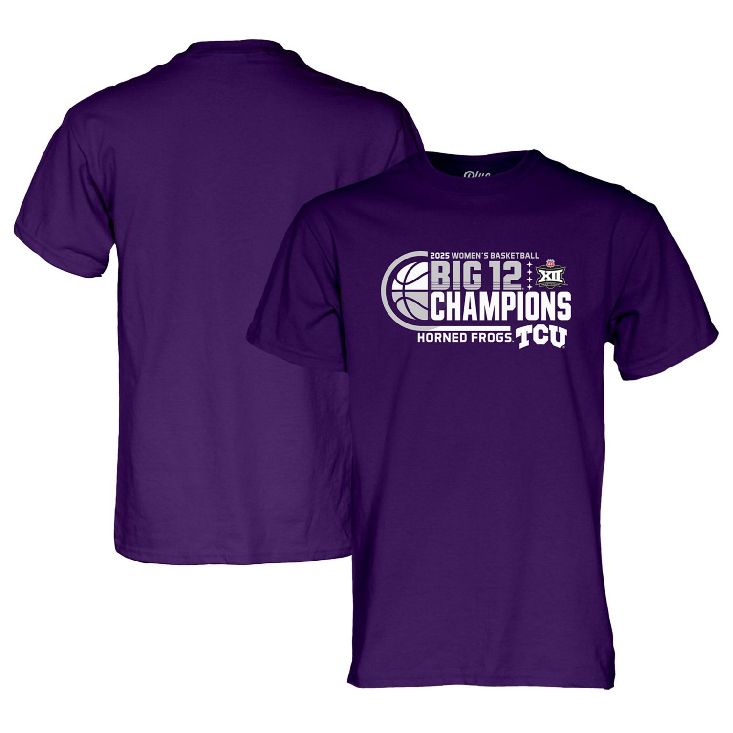 84 TCU Horned Frogs 2025 Big 12 Wo Basketball Conference Tournament Champions Locker Room T-Shirt