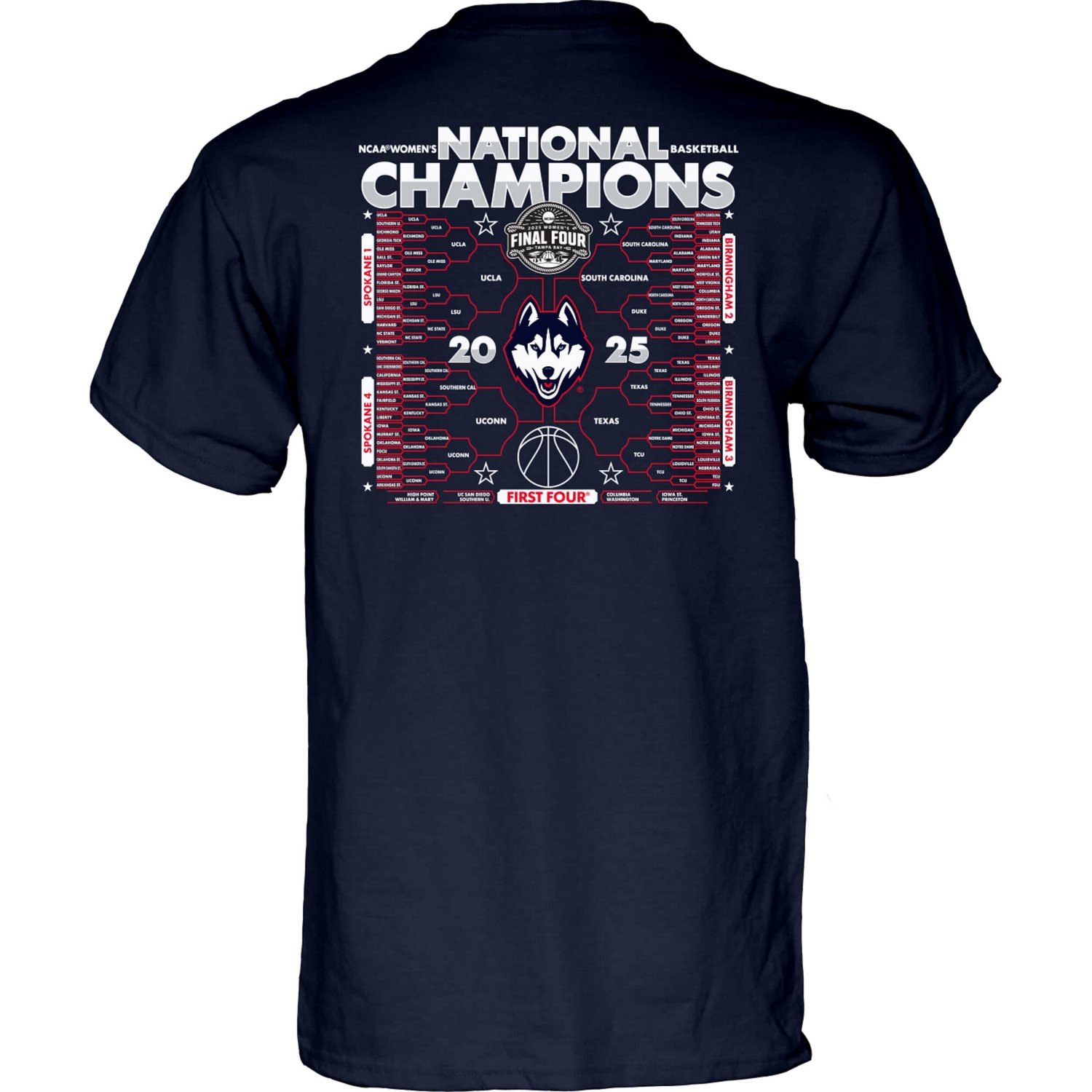 84 UConn Huskies 2025 NCAA Wo Basketball National Champions Bracket T-Shirt - view number 3