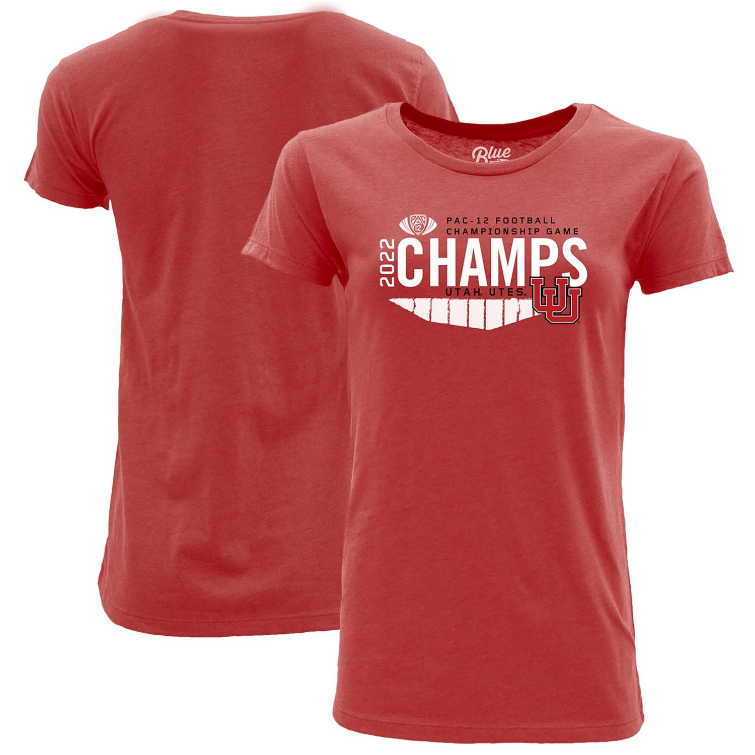 84 Utah Utes 2022 PAC-12 Football Conference Champions Locker Room T-Shirt                                                       - view number 1