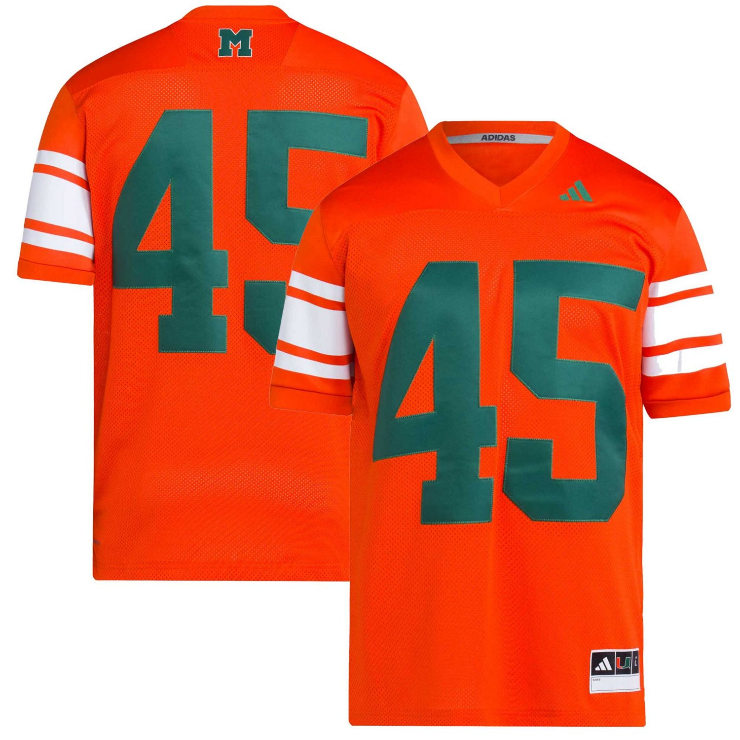 adidas 45 Miami Hurricanes Football Icon Premier Jersey Academy