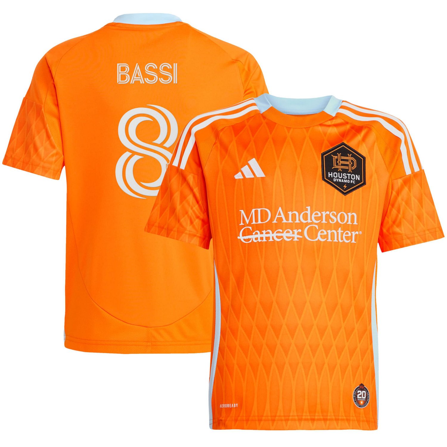 adidas Amine Bassi Houston Dynamo FC 2025 Season 20 Replica Player Jersey