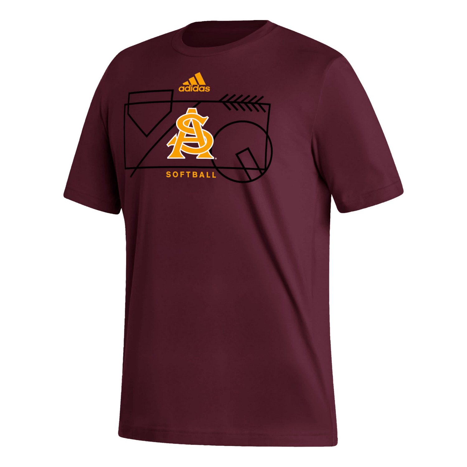 adidas Arizona State Sun Devils Locker Lines Softball Fresh T-Shirt - view number 2