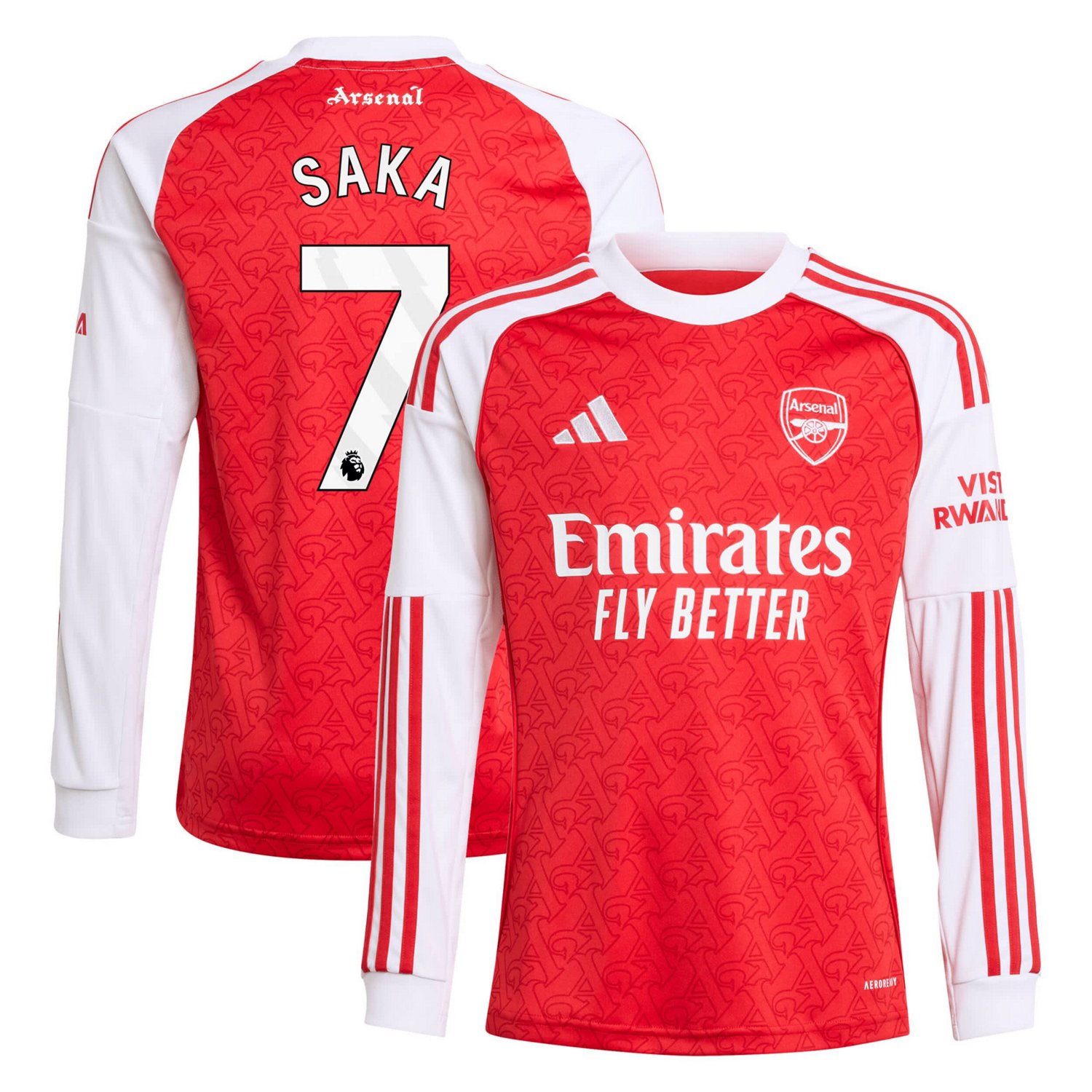 adidas Bukayo Saka Arsenal 2025 26 Home Replica Long Sleeve Player Jersey