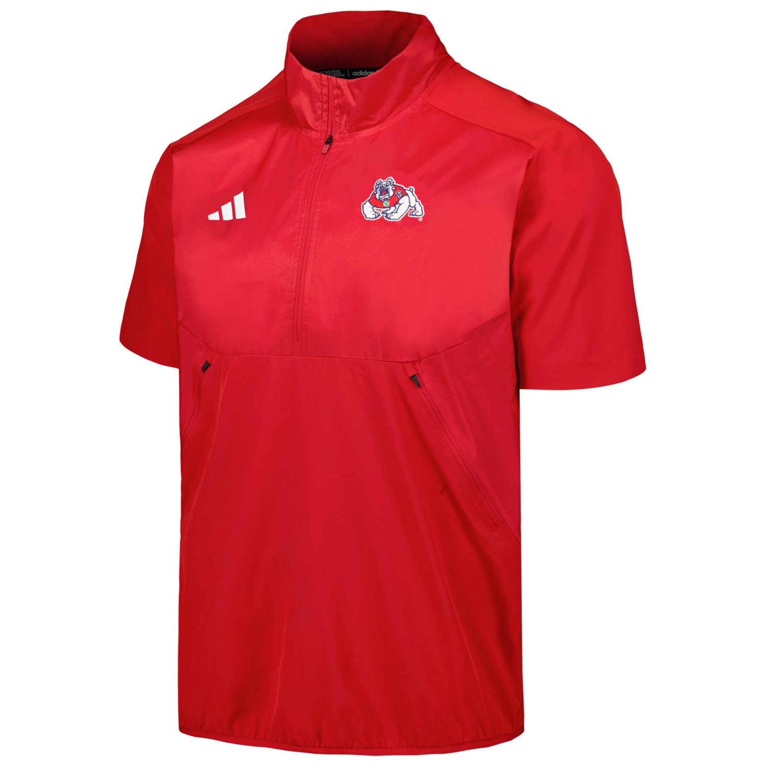 adidas Fresno State Bulldogs Sideline AEROREADY Raglan Short Sleeve Quarter-Zip Jacket                                           - view number 2