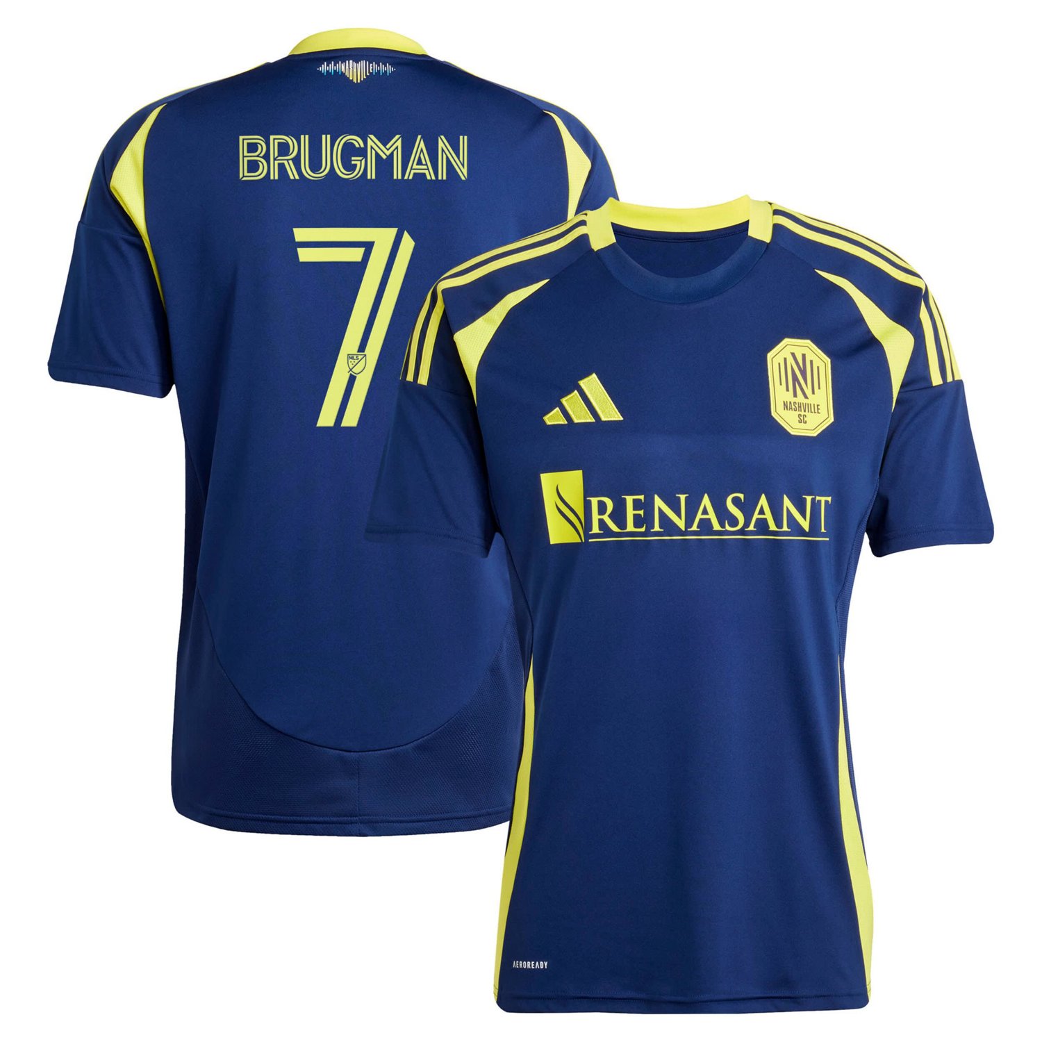 adidas Gastn Brugman Nashville SC 2025 The Heart of Nashville Kit Replica Player Jersey