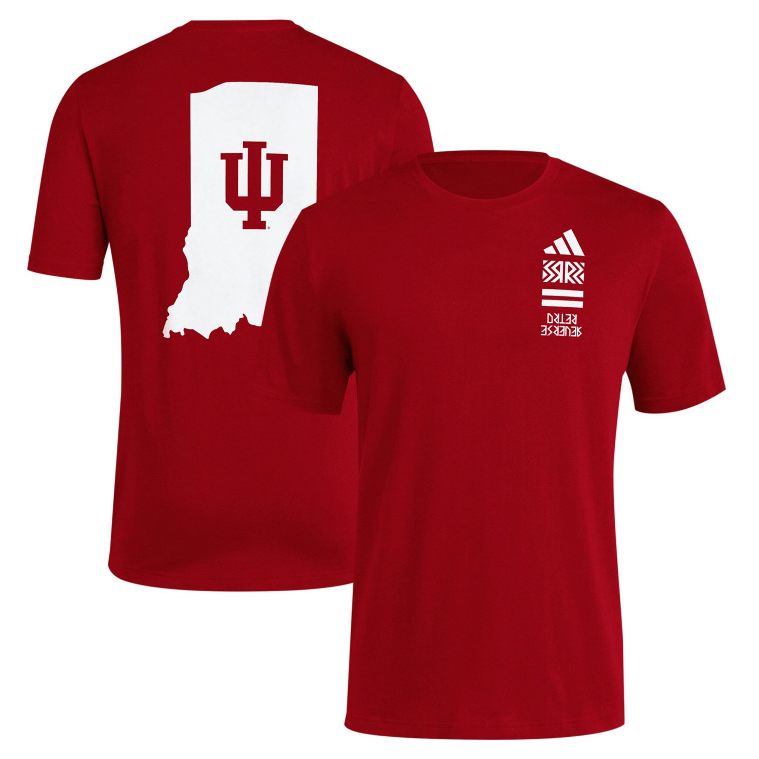 adidas Indiana Hoosiers Reverse Retro Baseball 2 Hit T-Shirt                                                                    