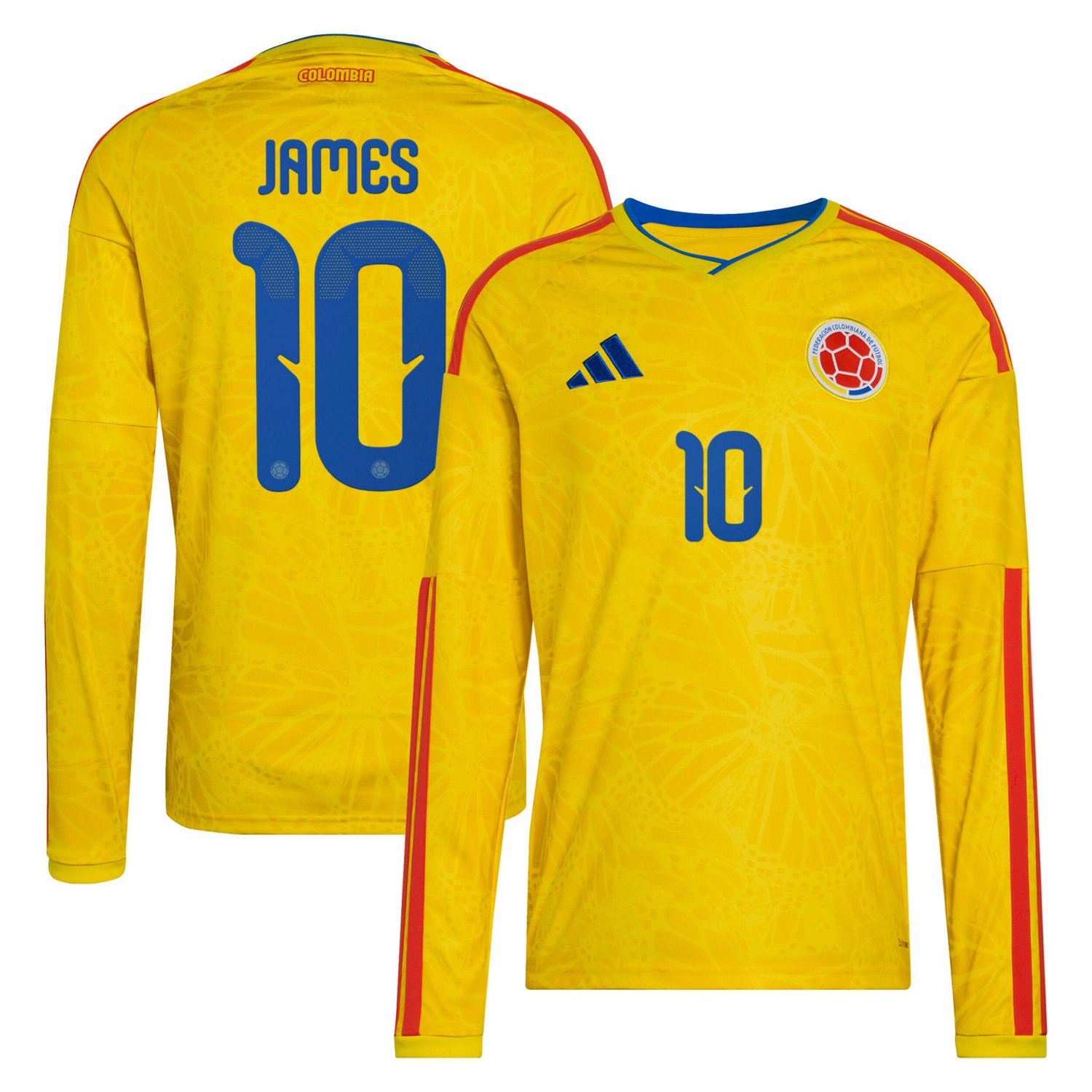 adidas James Rodriguez Colombia National Team 2026 Home Replica Long Sleeve Jersey