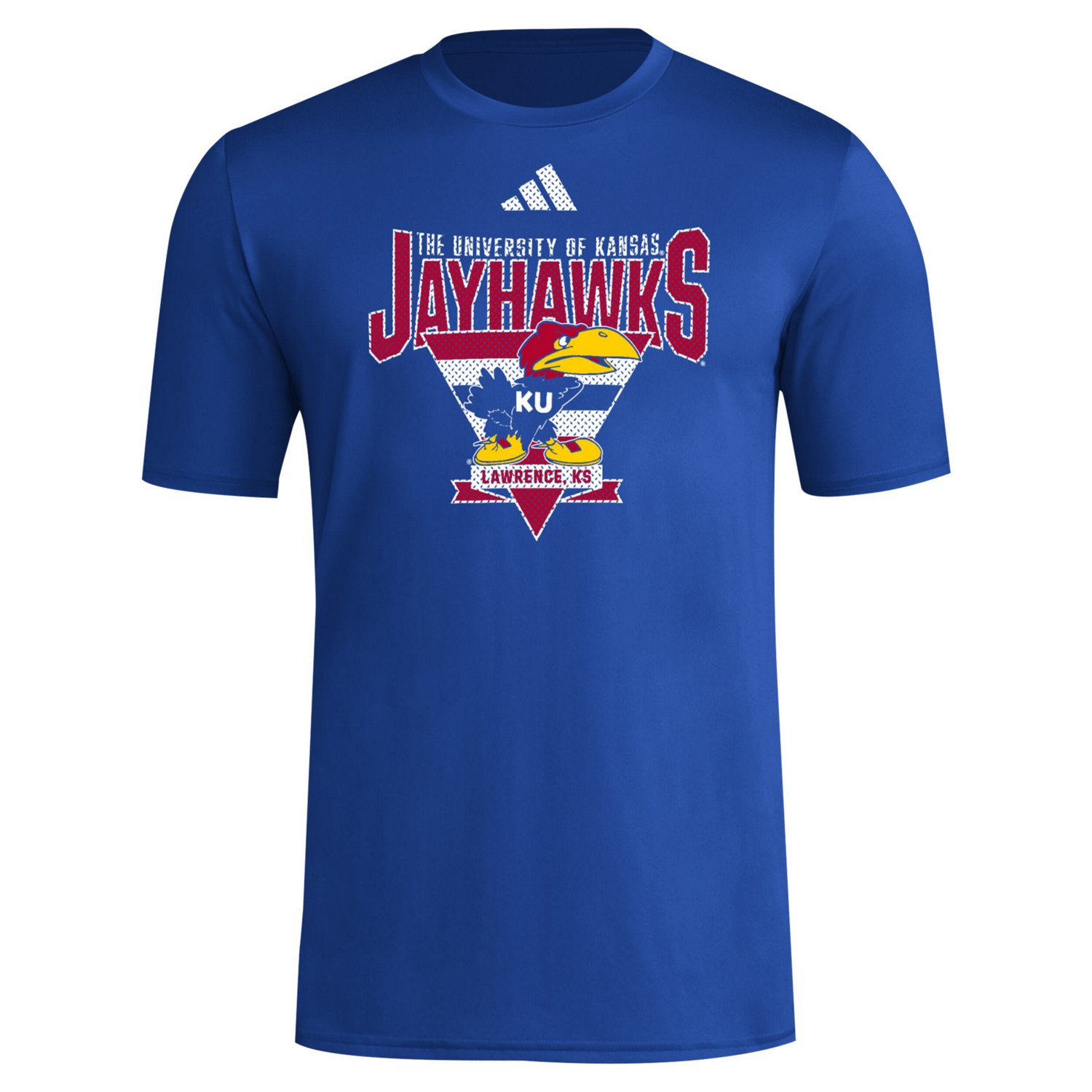 adidas Kansas Jayhawks 2024 Locker Trilateral Pre-Game T-Shirt - view number 2