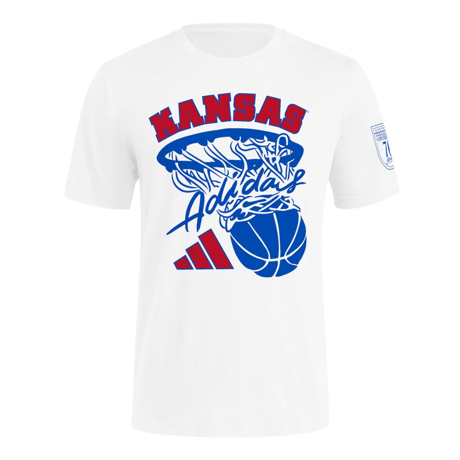 adidas Kansas Jayhawks 70th Anniversary Basketball T-Shirt                                                                       - view number 1