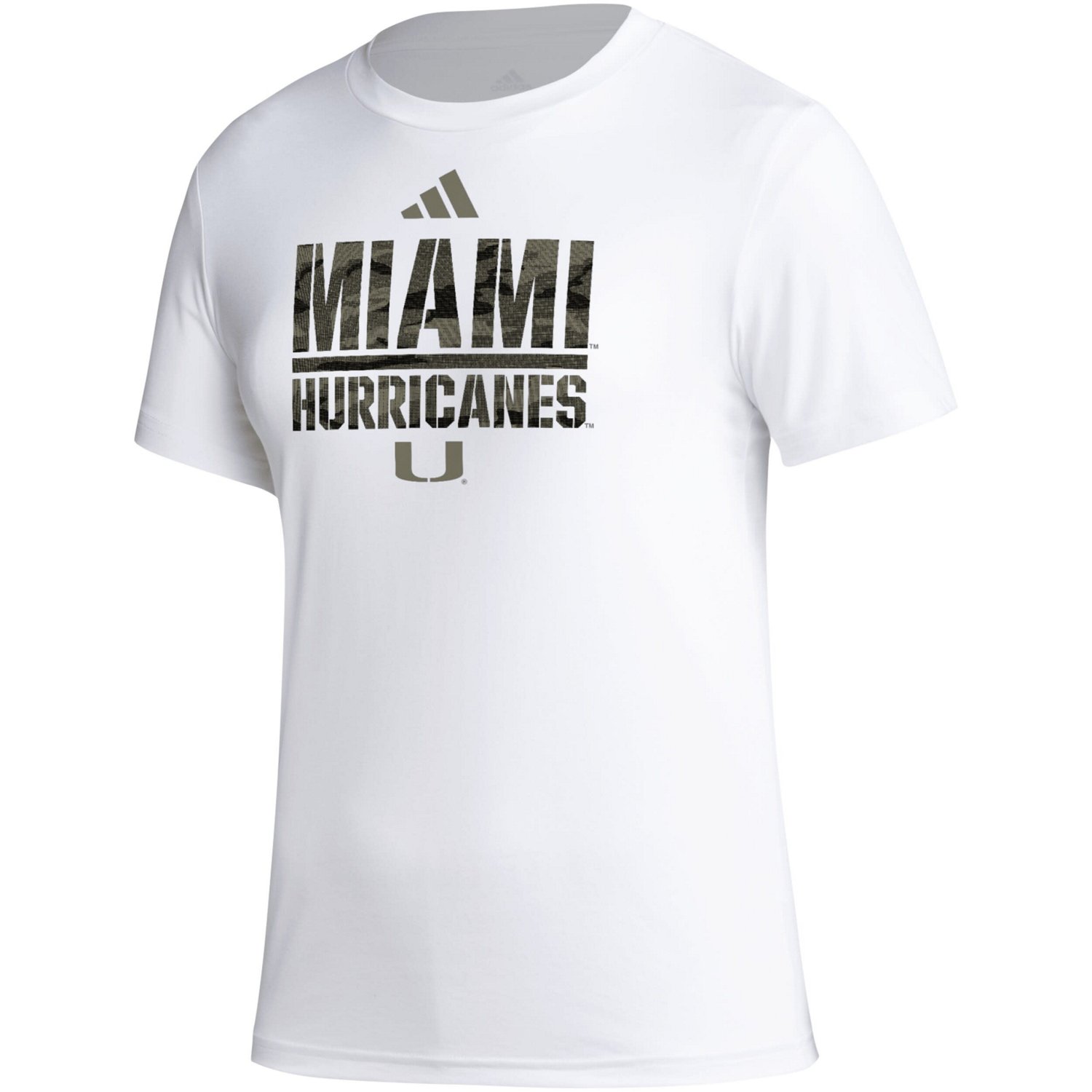 adidas Miami Hurricanes AEROREADY Military Appreciation Pregame T-Shirt                                                          - view number 2