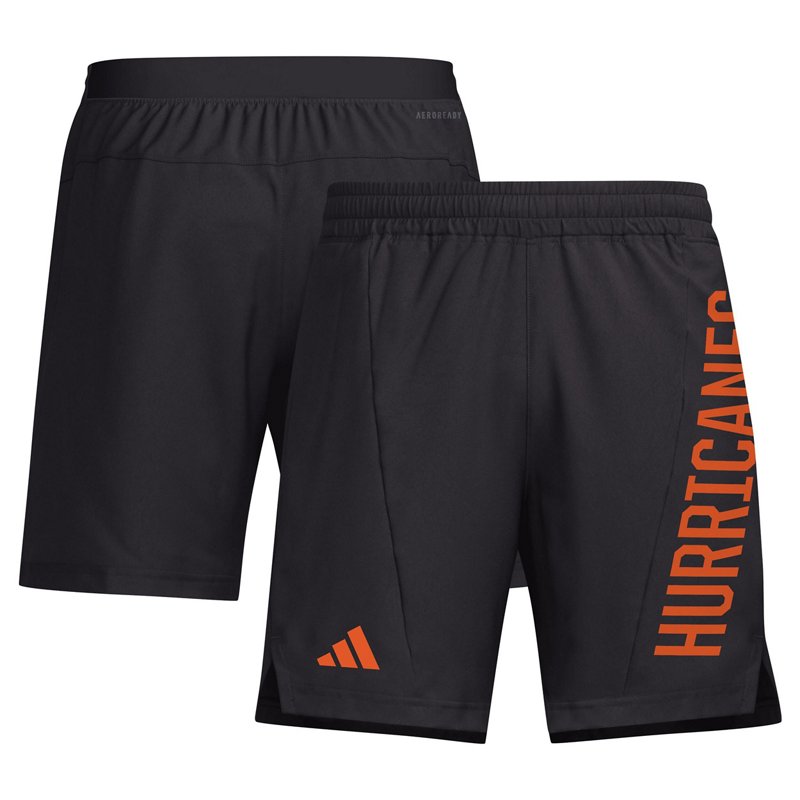 adidas Miami Hurricanes Designed for Training AEROREADY Shorts Black, 2X-Large - NCAA Accessories at Academy Sports