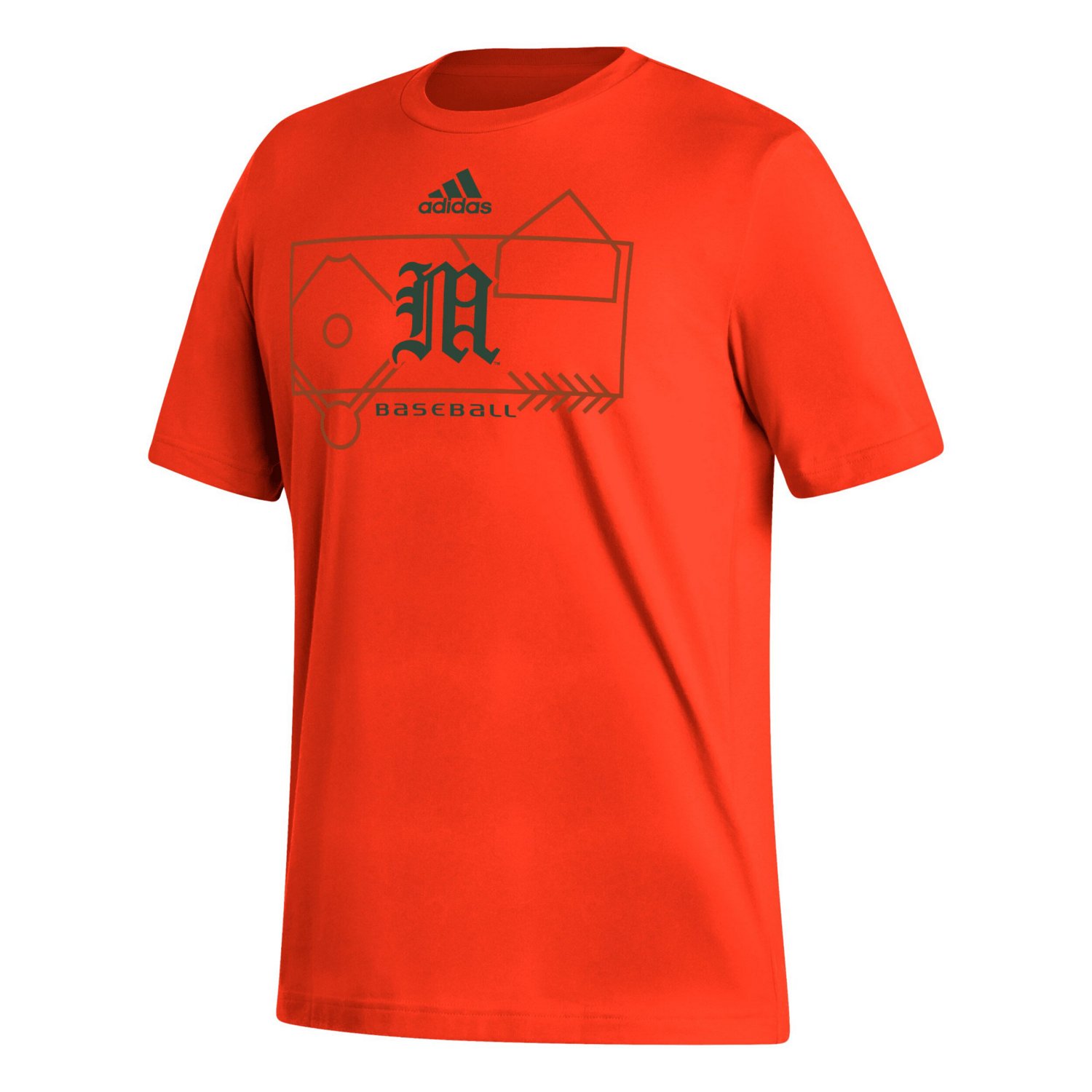 adidas Miami Hurricanes Locker Lines Baseball Fresh T-Shirt - view number 2