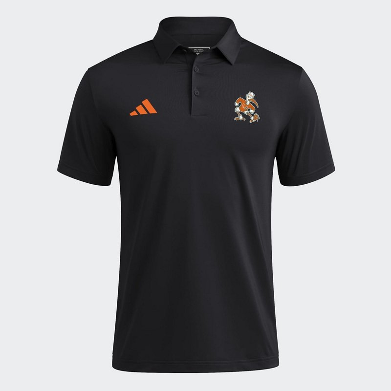 Men's adidas Black Miami Hurricanes Ultimate 365 Solid Polo - Black