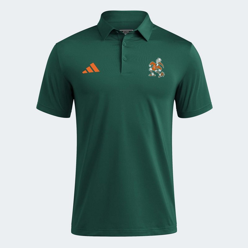 adidas Men's Green Miami Hurricanes Ultimate 365 Solid Polo shirt - Green