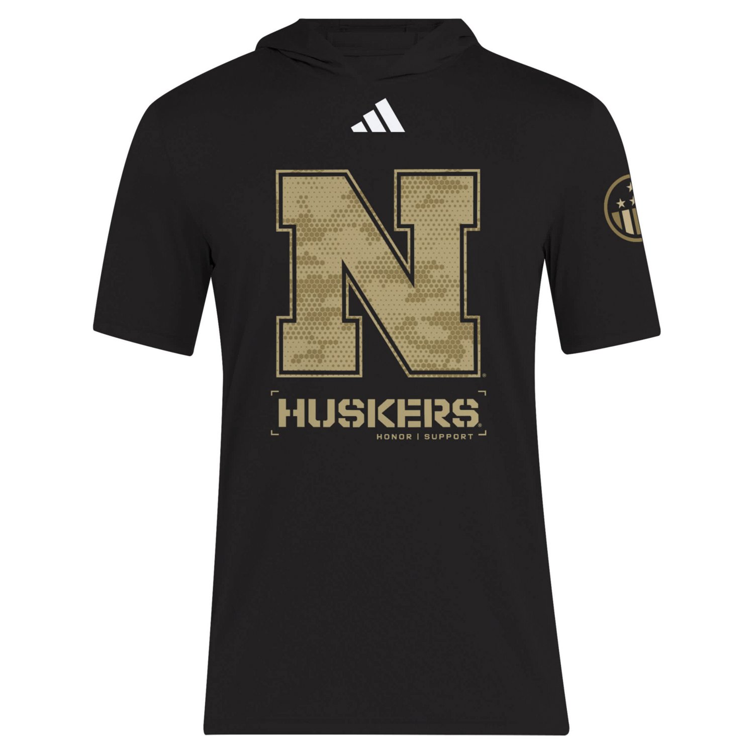 adidas Nebraska Huskers 2025 Military Appreciation AEROREADY Hooded T-Shirt - view number 2