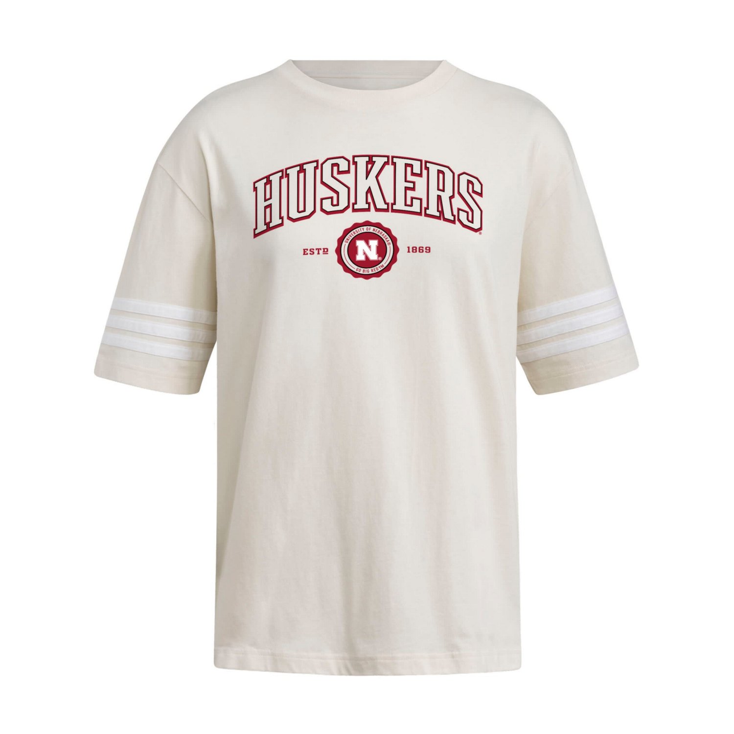 adidas Nebraska Huskers Fashion Three-Stripes Oversized T-Shirt - view number 2