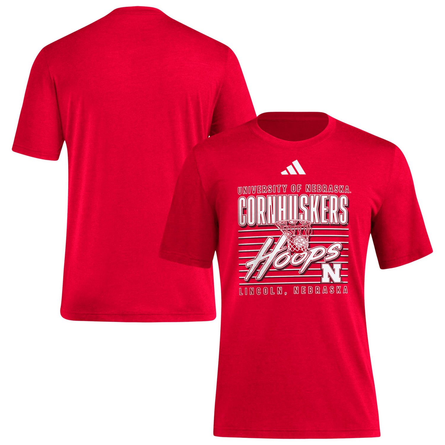adidas Nebraska Huskers Locker Swish Tri-Blend T-Shirt