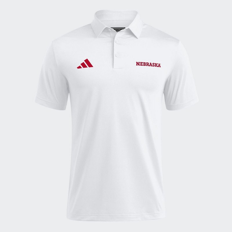 adidas Men's Nebraska Huskers Ultimate365 Polo Shirt - White
