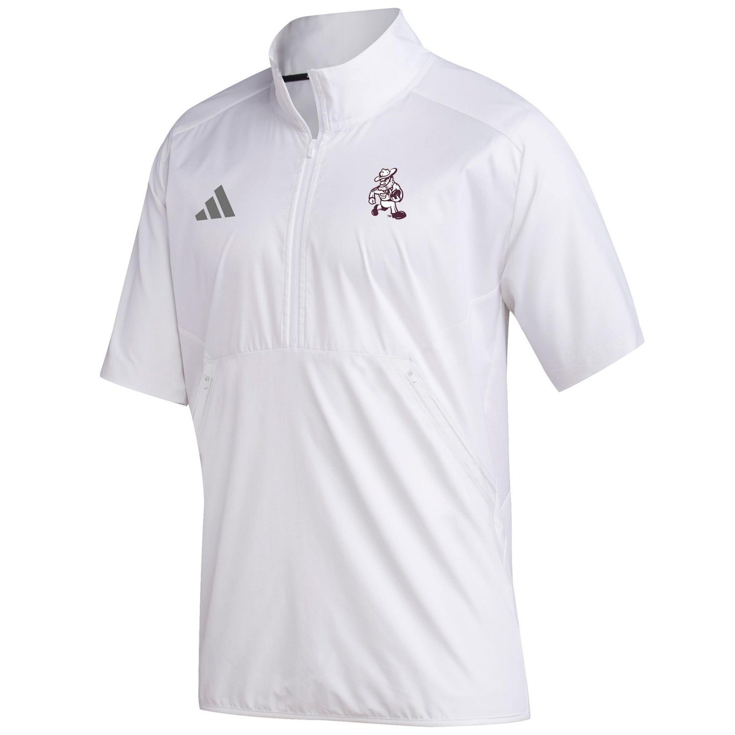 adidas Texas AM Aggies Ol' Sarge Sideline Short Sleeve Quarter-Zip Pullover Top