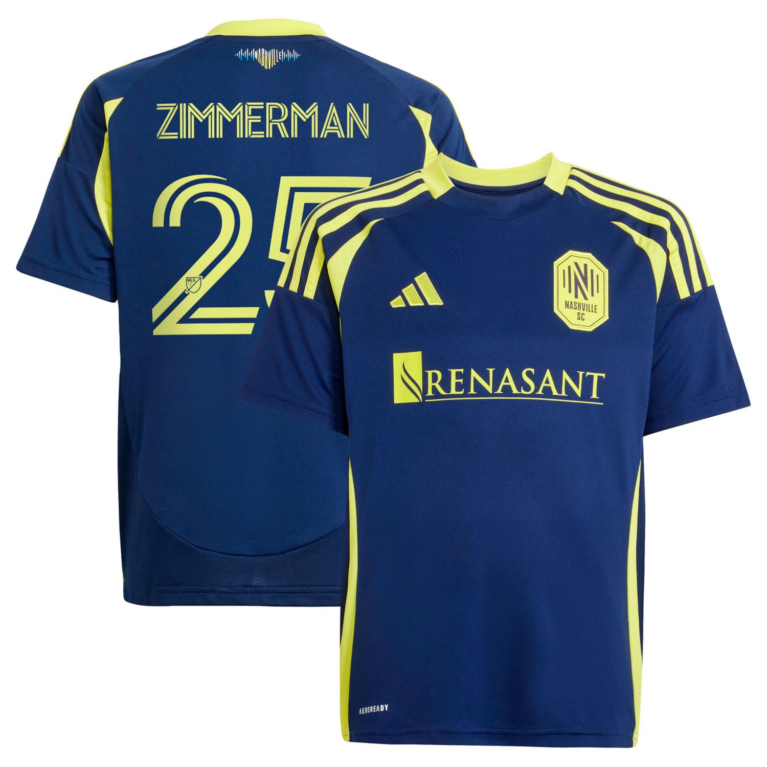 adidas Walker Zimmerman Nashville SC 2025 The Heart of Nashville Kit Replica Player Jersey - view number 1