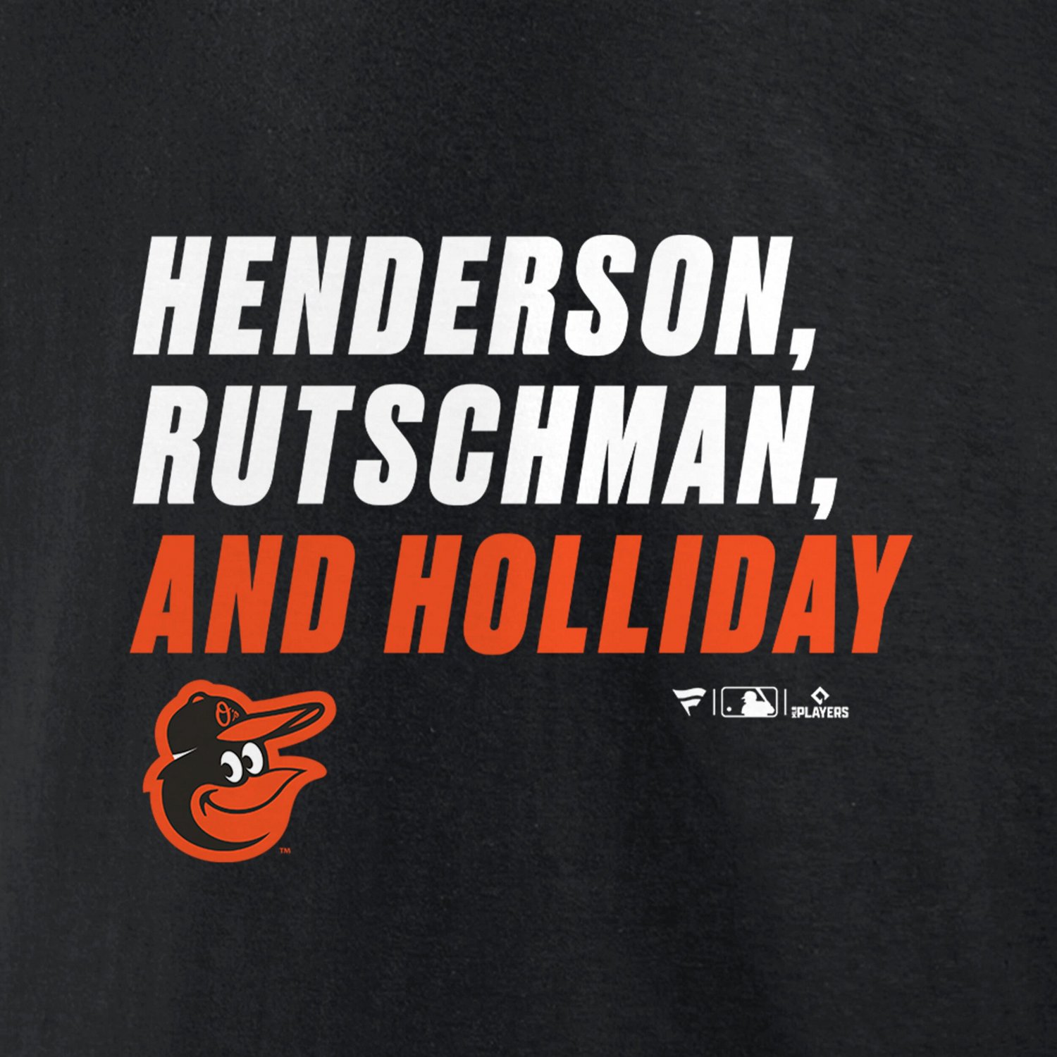 Adley Rutschman Gunnar Henderson  Jackson Holliday Baltimore Orioles Stacked Names T-Shirt - view number 4