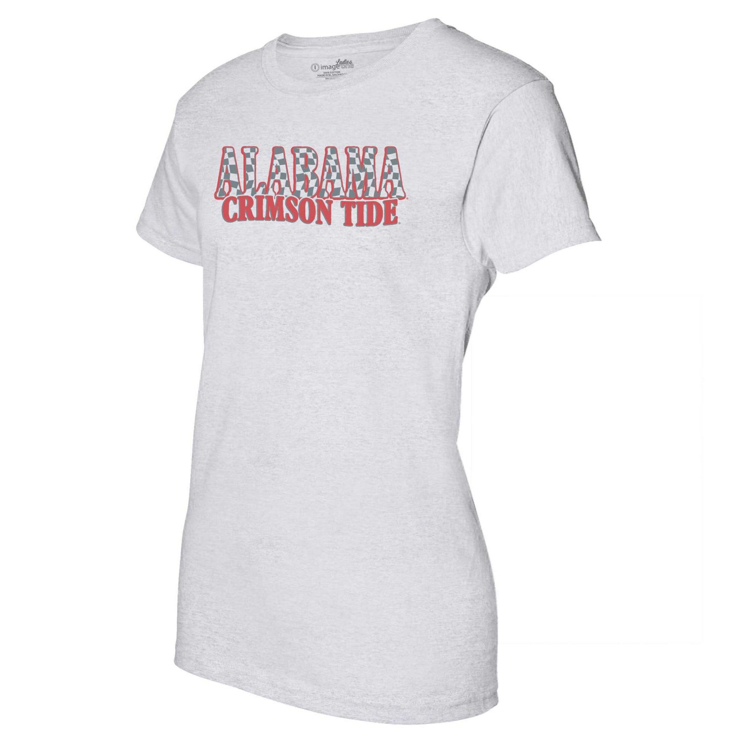 Alabama Crimson Tide Checkered Team Name Wavy Tri-Blend T-Shirt - view number 2