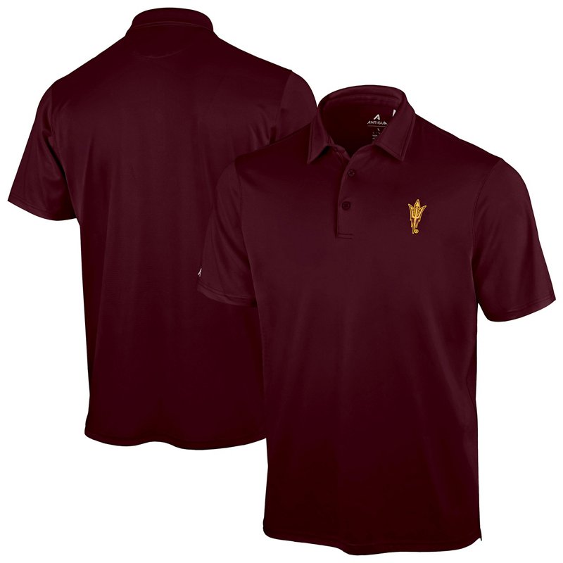 Antigua Men's Maroon Arizona State Sun Devils Unshakeable Solid Polo Shirt - Maroon