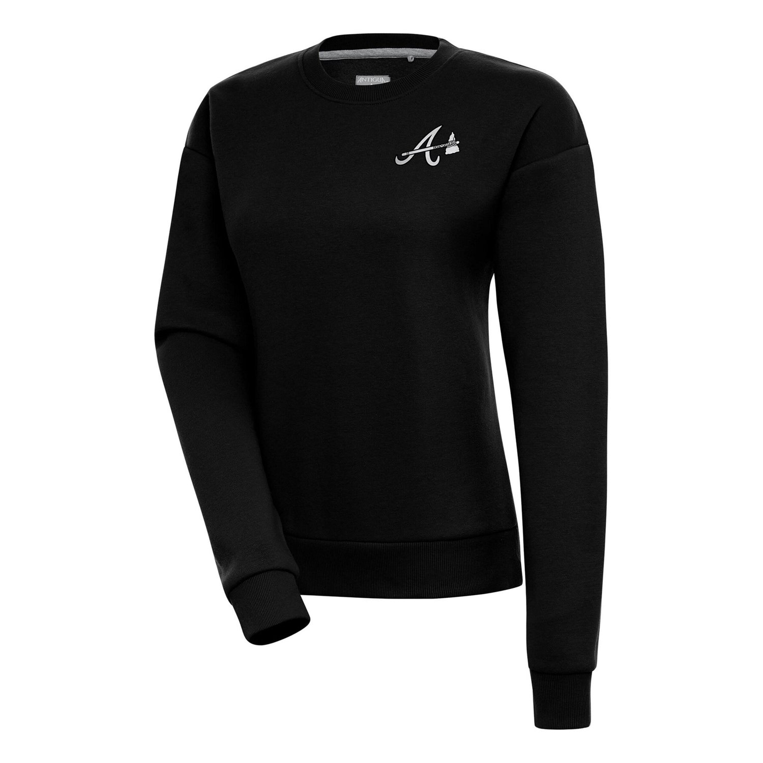 Antigua Atlanta Braves Brushed Metallic Victory Pullover Sweatshirt