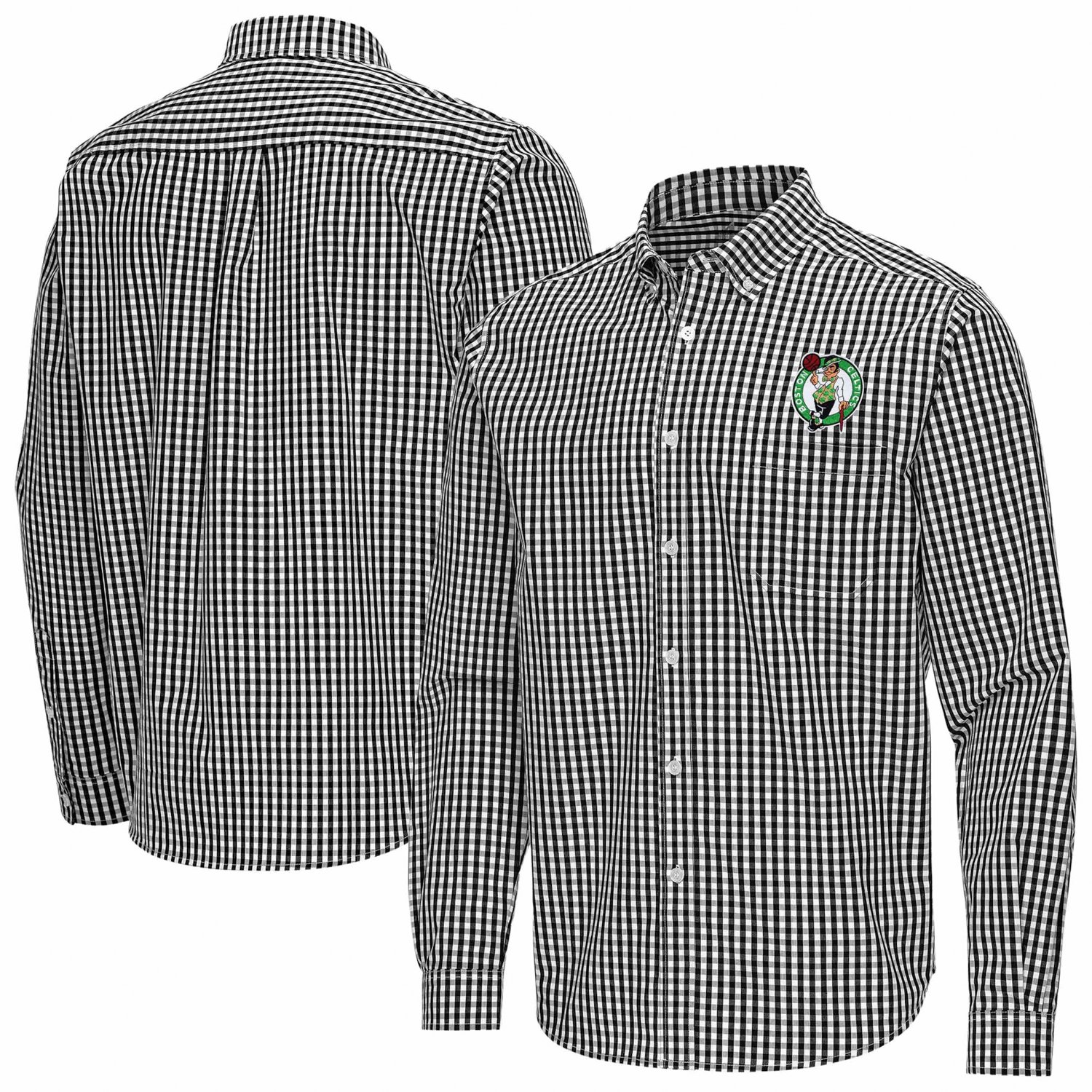 Antigua Boston Celtics Ellis Woven Tri-Blend Button-Down Shirt