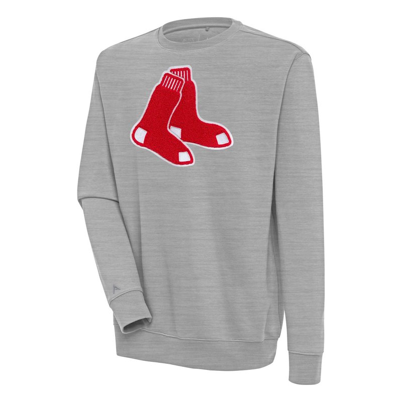 Antigua Boston Sox Victory Crewneck Chenille Pullover Sweatshirt-image