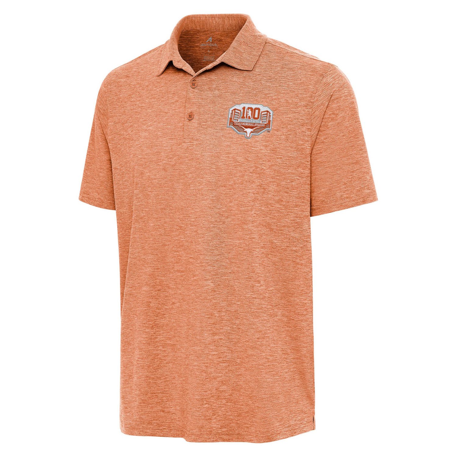 Antigua Burnt Texas Longhorns Darrell K RoyalTexas Memorial Stadium 100th Anniversary Par 3 Polo - view number 1