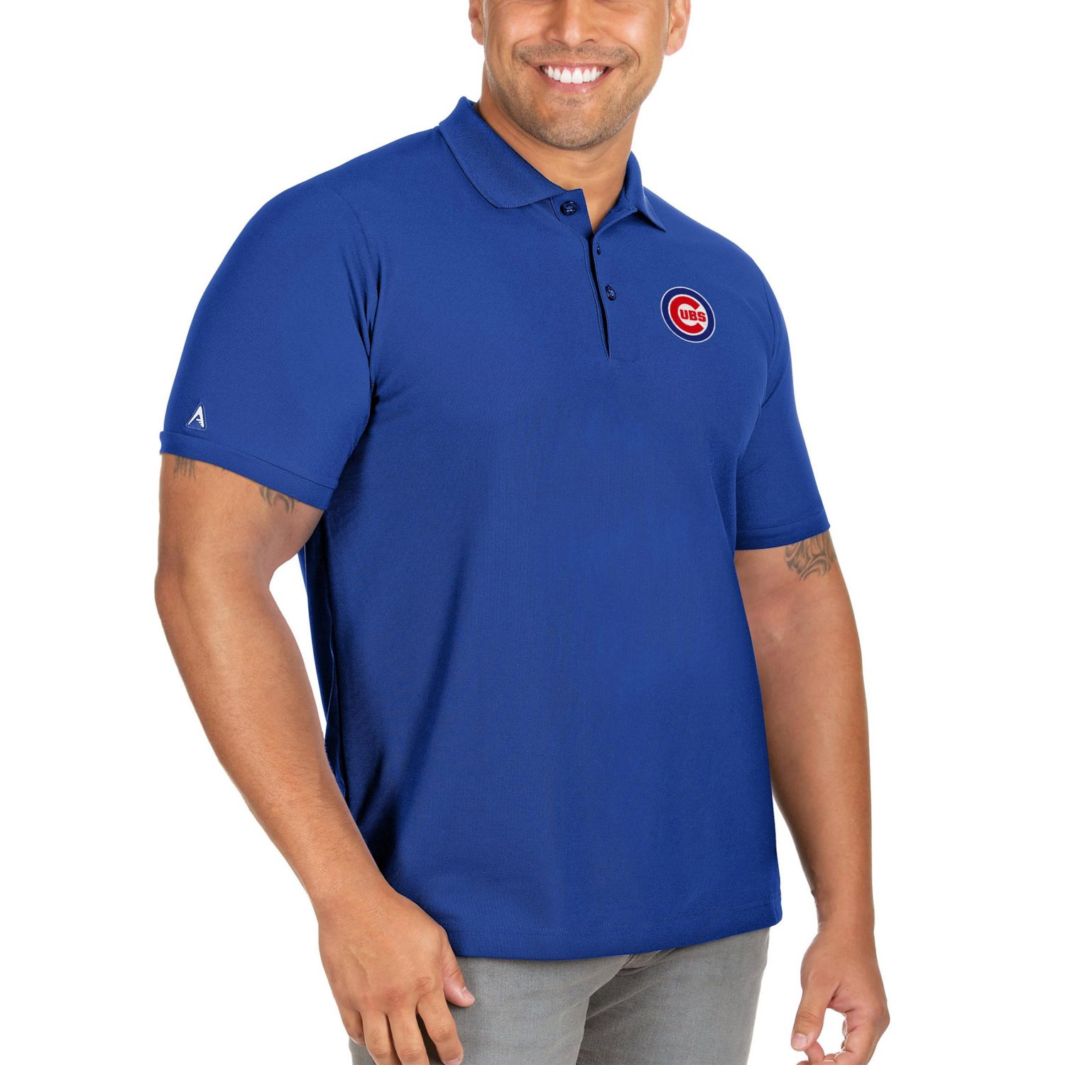 Antigua Chicago Cubs Big  Tall Legacy Pique Polo - view number 1