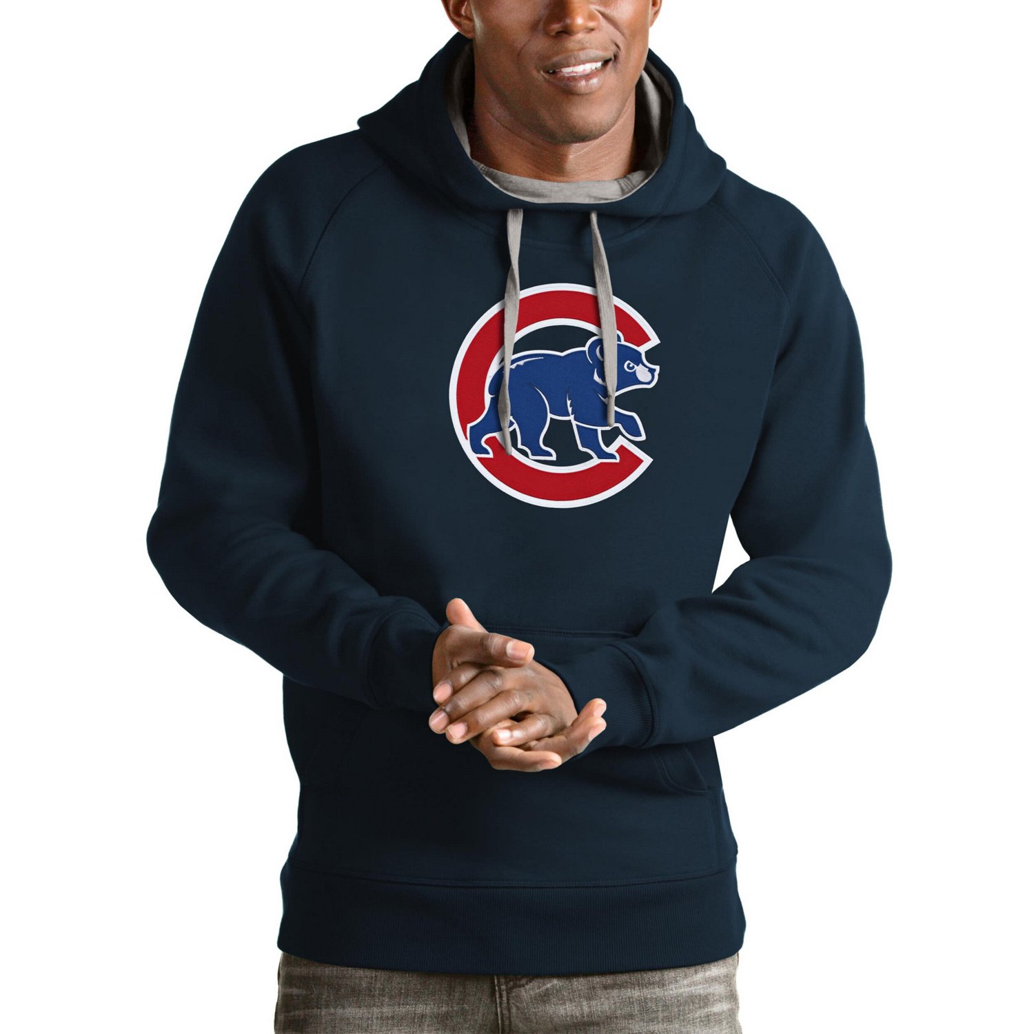 Antigua Chicago Cubs Victory Pullover Team Logo Hoodie