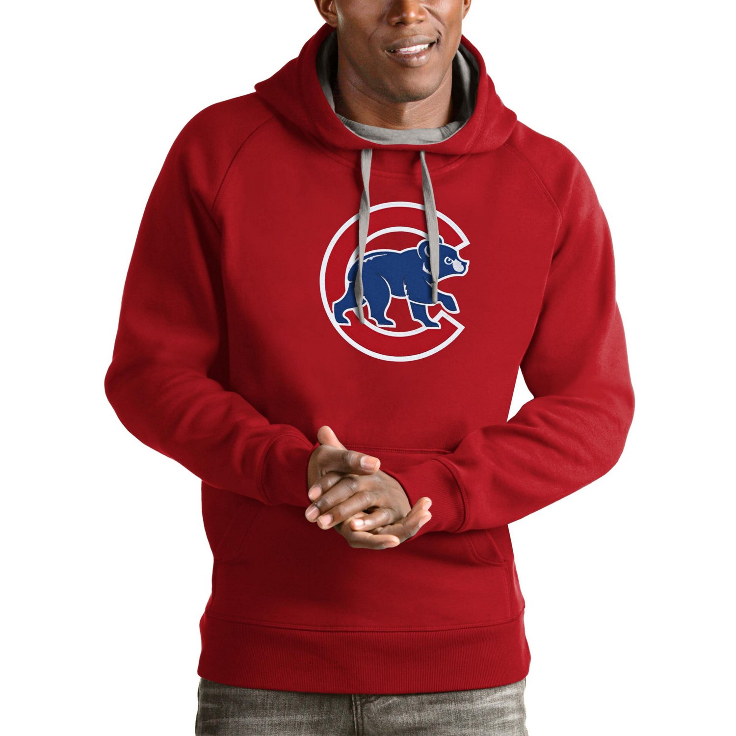 Antigua Chicago Cubs Victory Pullover Team Logo Hoodie