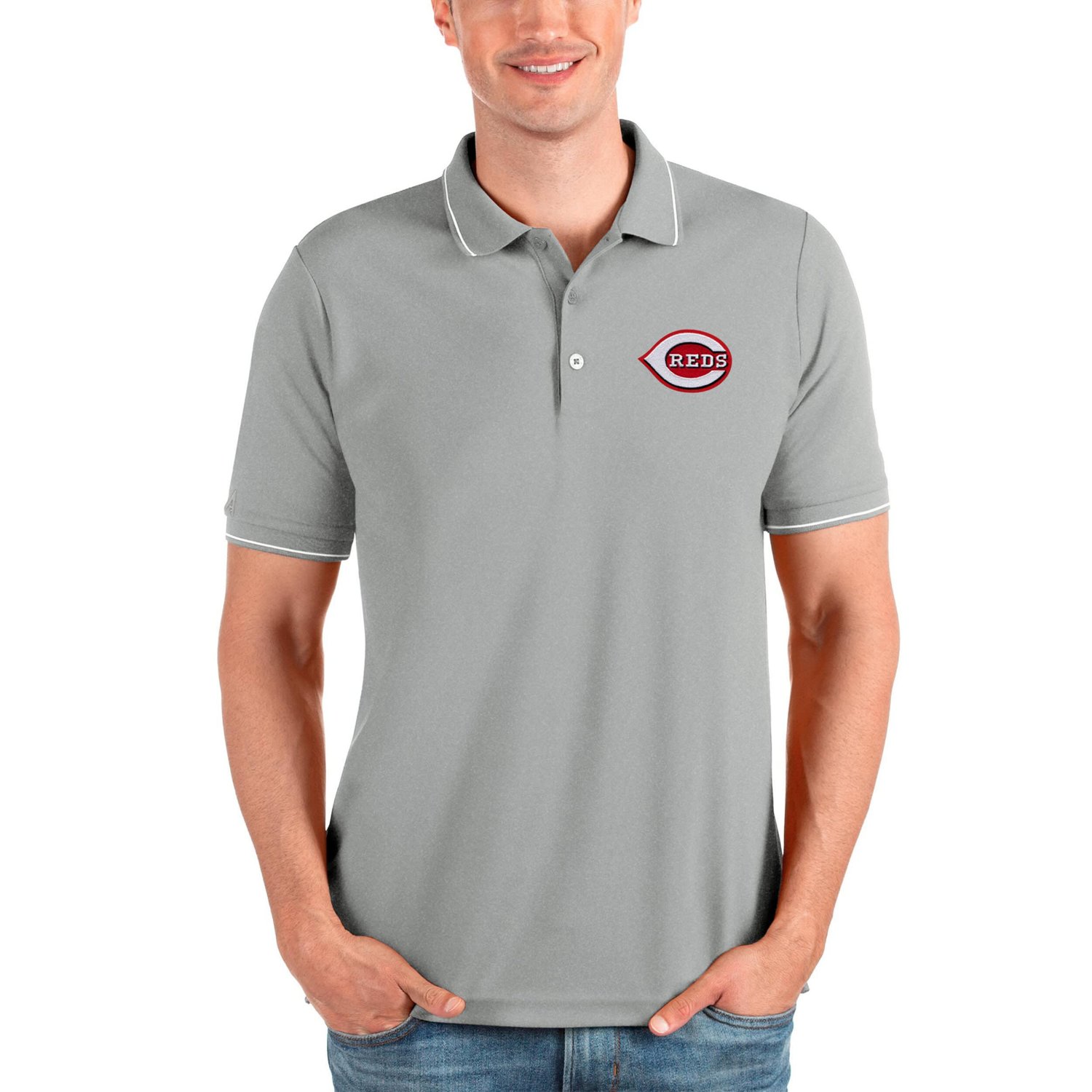 Antigua Cincinnati Reds Affluent Polo