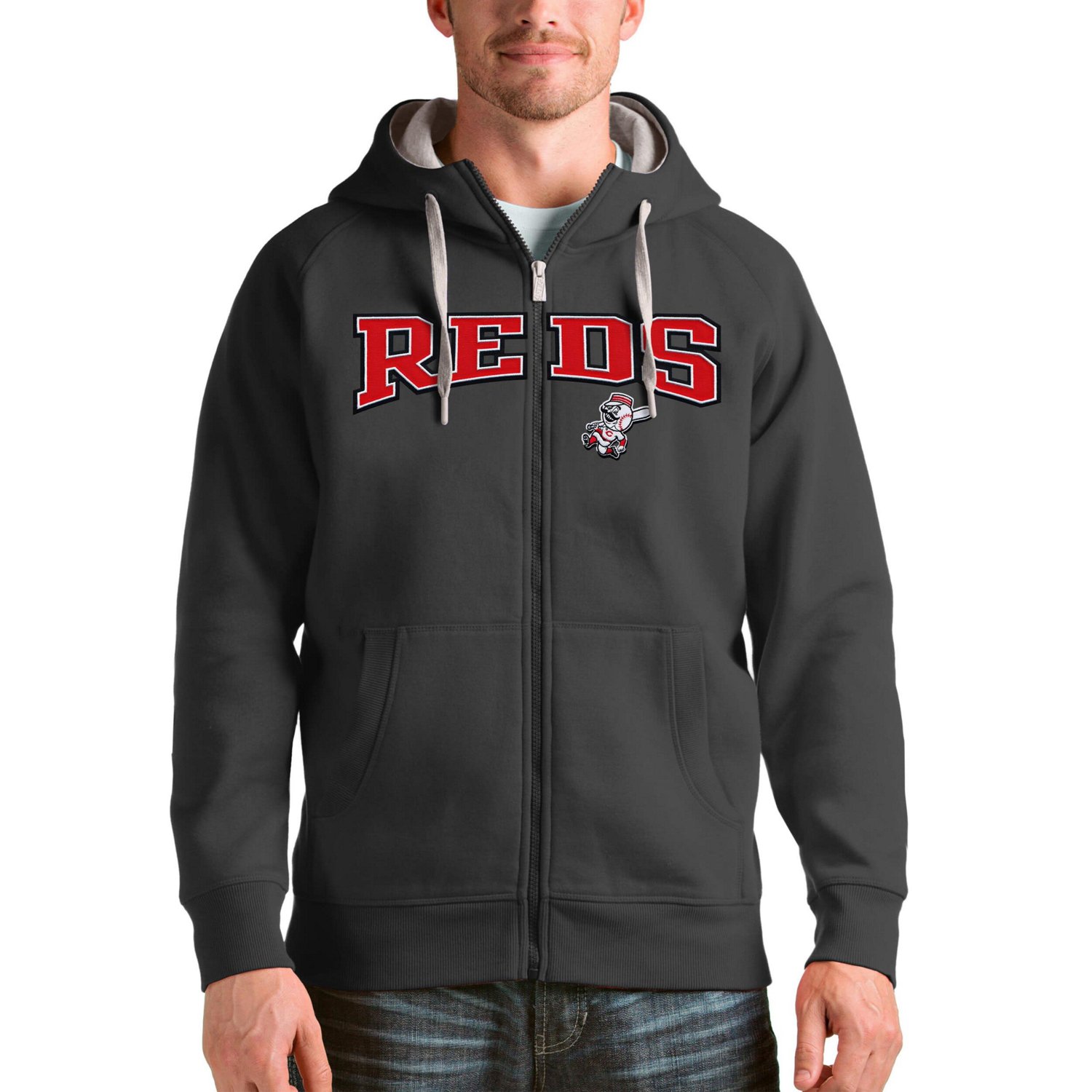 Antigua Cincinnati s Team Logo Victory Full-Zip Hoodie                                                                           - view number 1