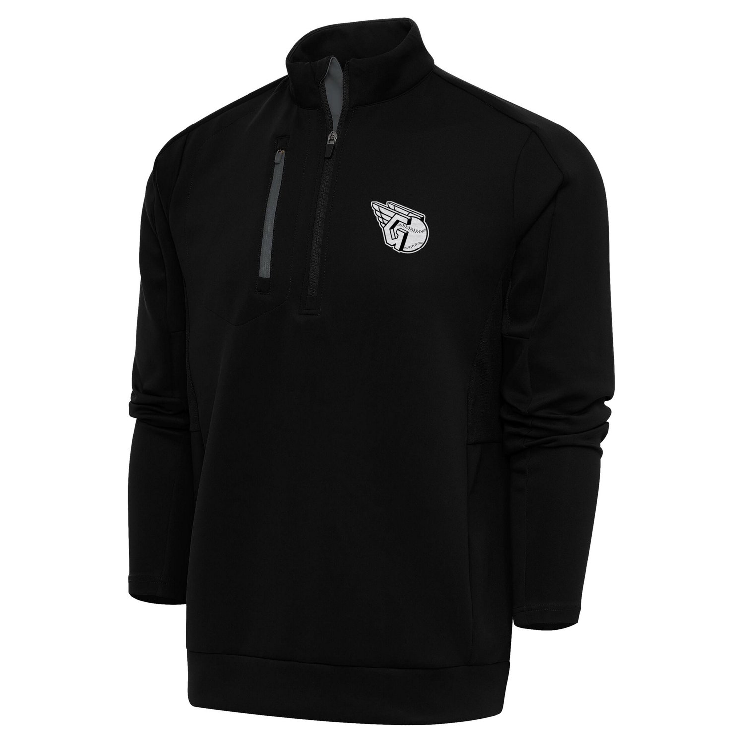 Antigua Cleveland Guardians Metallic Generation Quarter-Zip Pullover Top