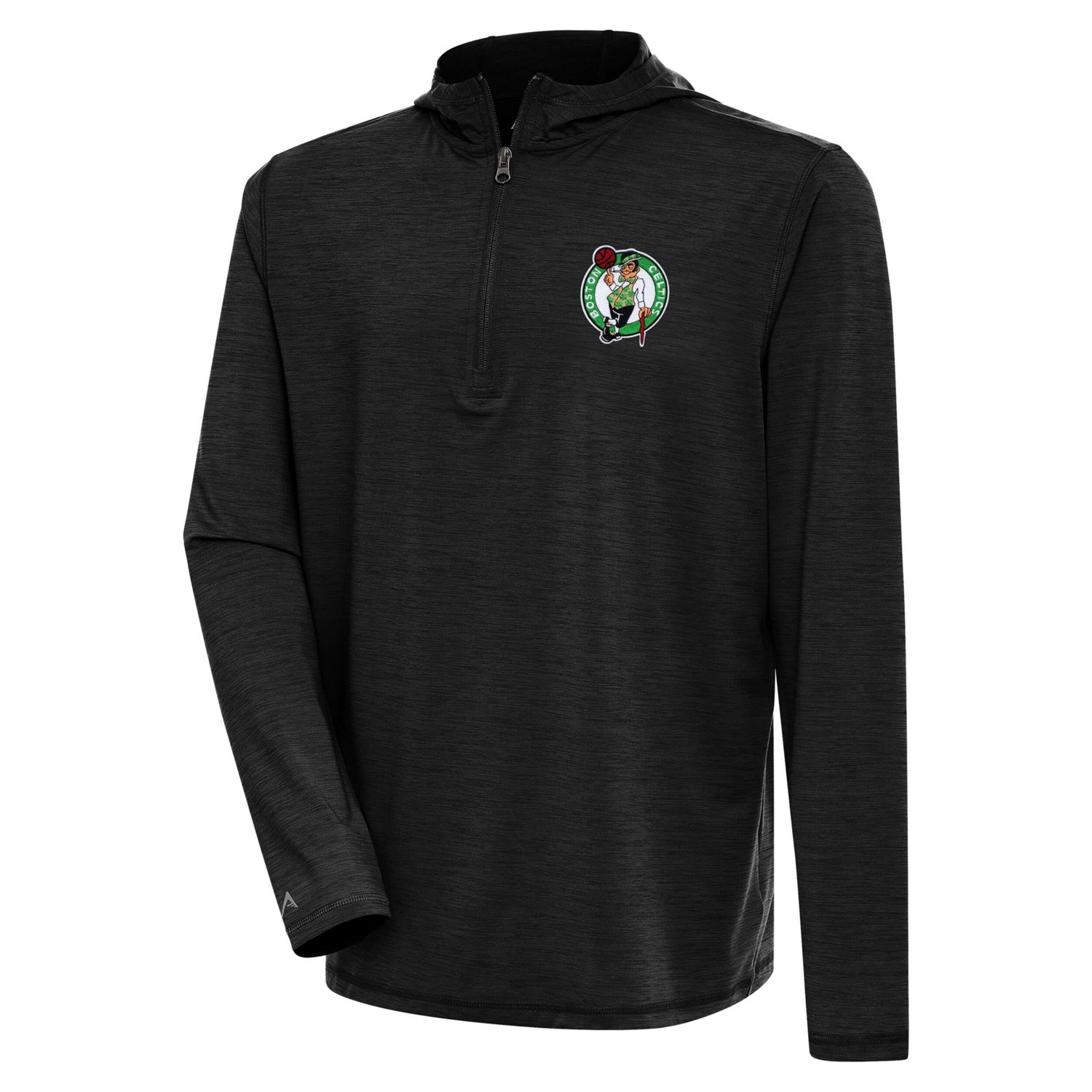 Antigua Heather Boston Celtics Tidy Quarter-Zip Lightweight Pullover Top