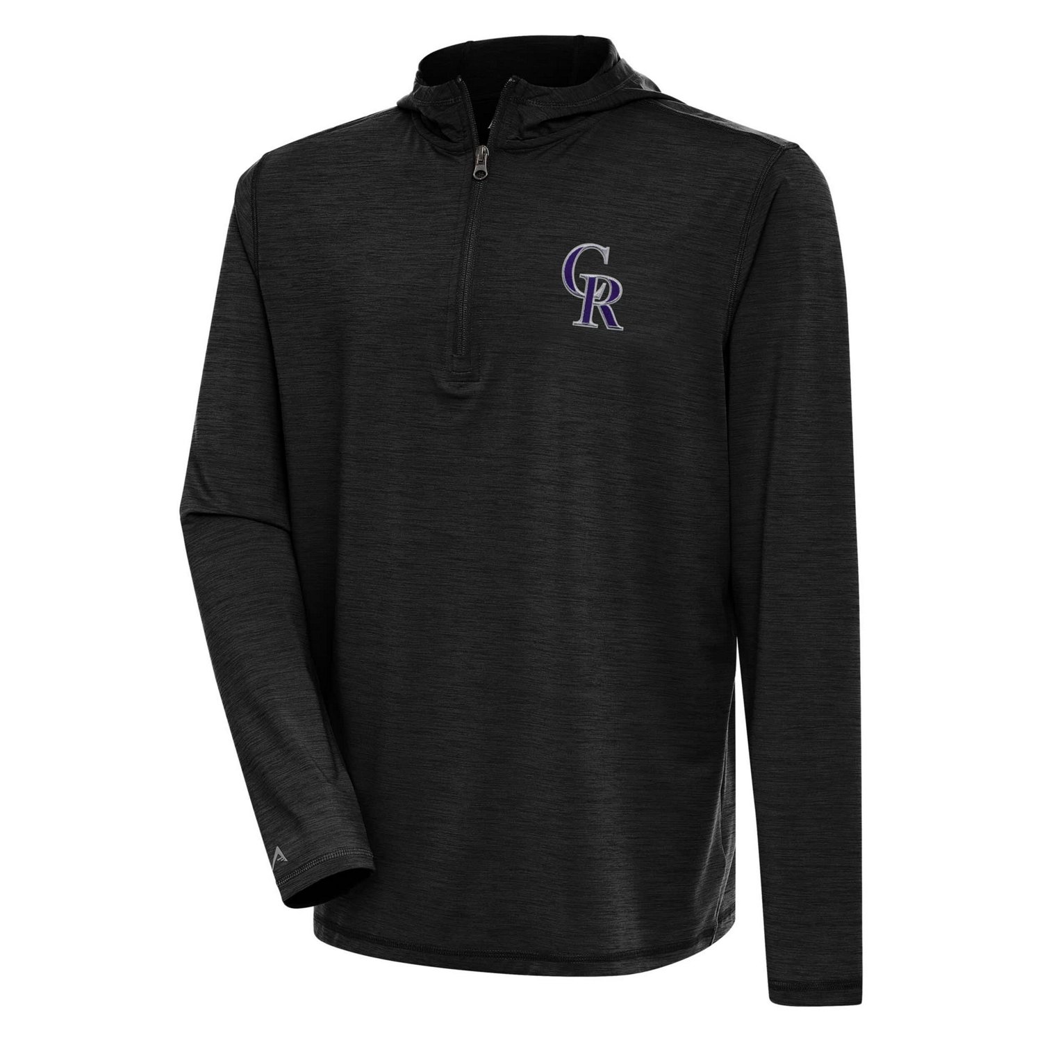 Antigua Heather Colorado Rockies Tidy Quarter-Zip Hoodie