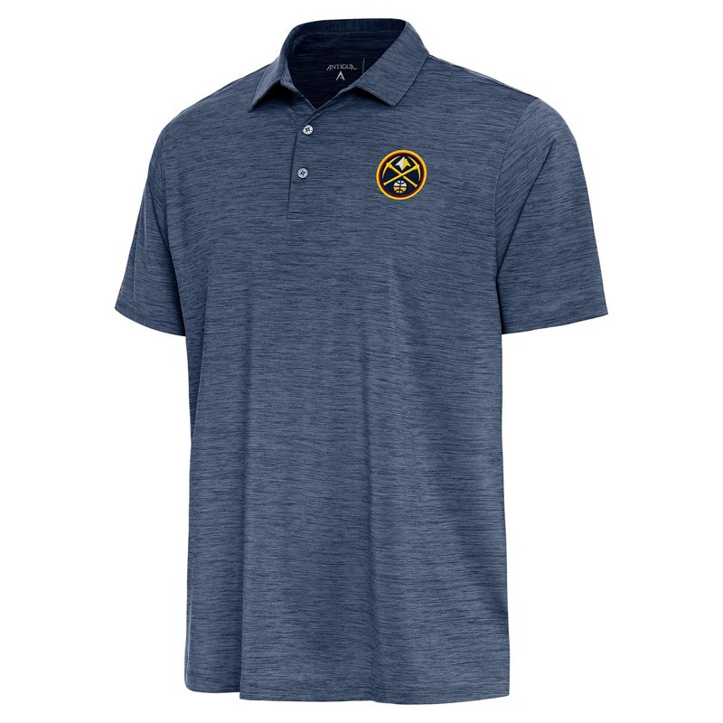 Antigua Men's Denver Nuggets Navy Layout Polo, Medium, Blue