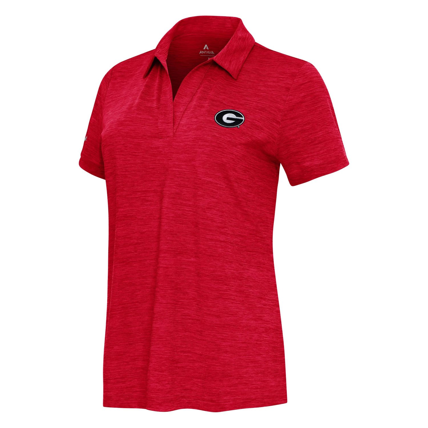 Antigua Heather Georgia Bulldogs Layout V-Neck Polo - view number 2