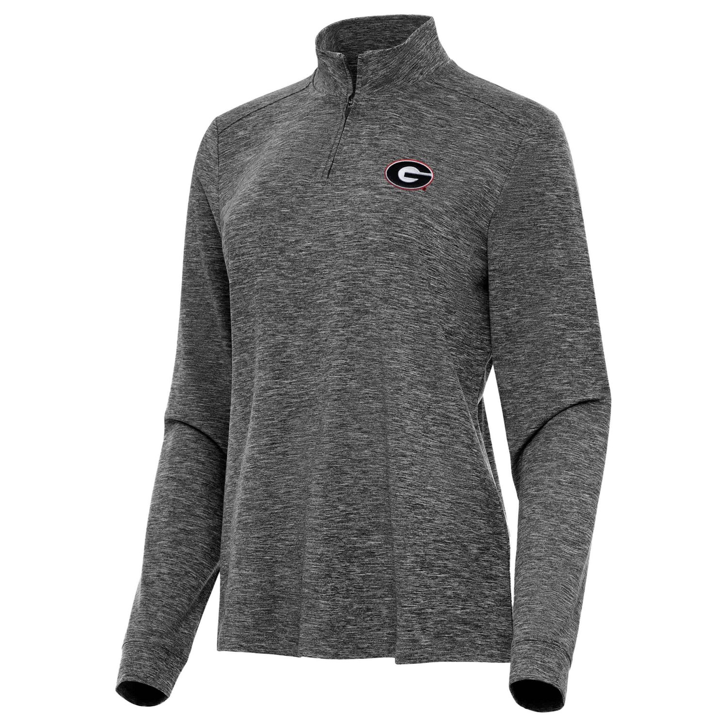 Antigua Heather Georgia Bulldogs Mentor Quarter-Zip Top - view number 2