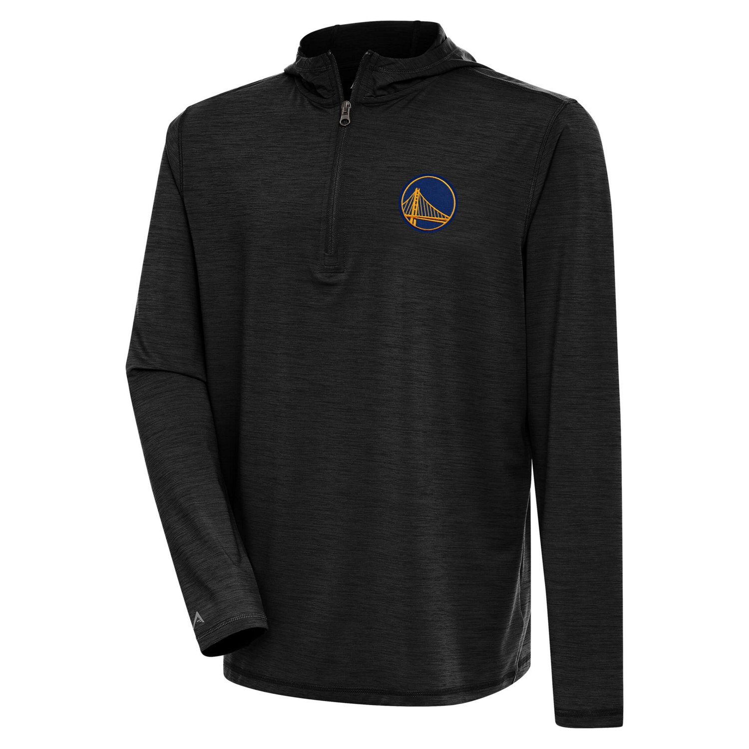 Antigua Heather Golden State Warriors Tidy Quarter-Zip Lightweight Pullover Top                                                  - view number 1