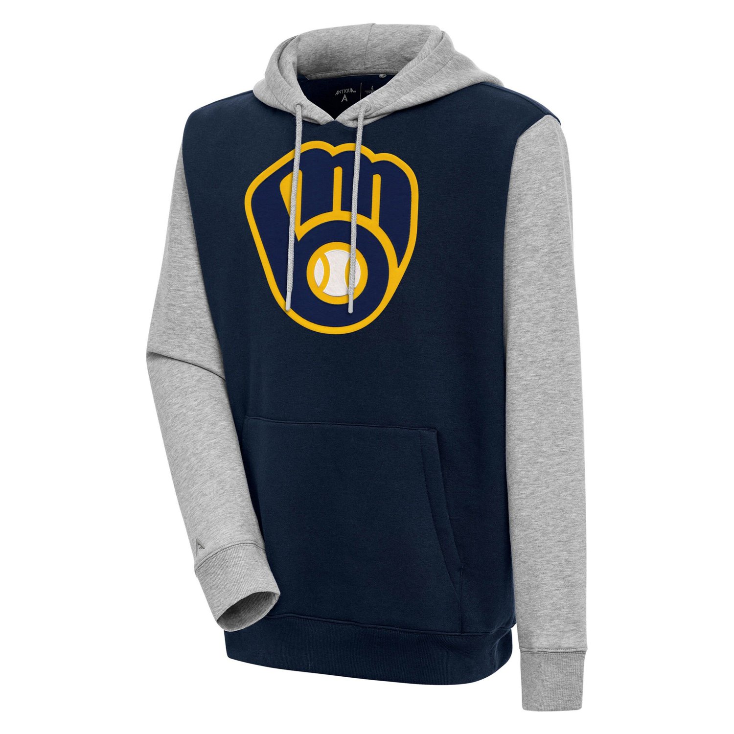 Antigua /Heather Gray Milwaukee Brewers Victory Pullover Hoodie