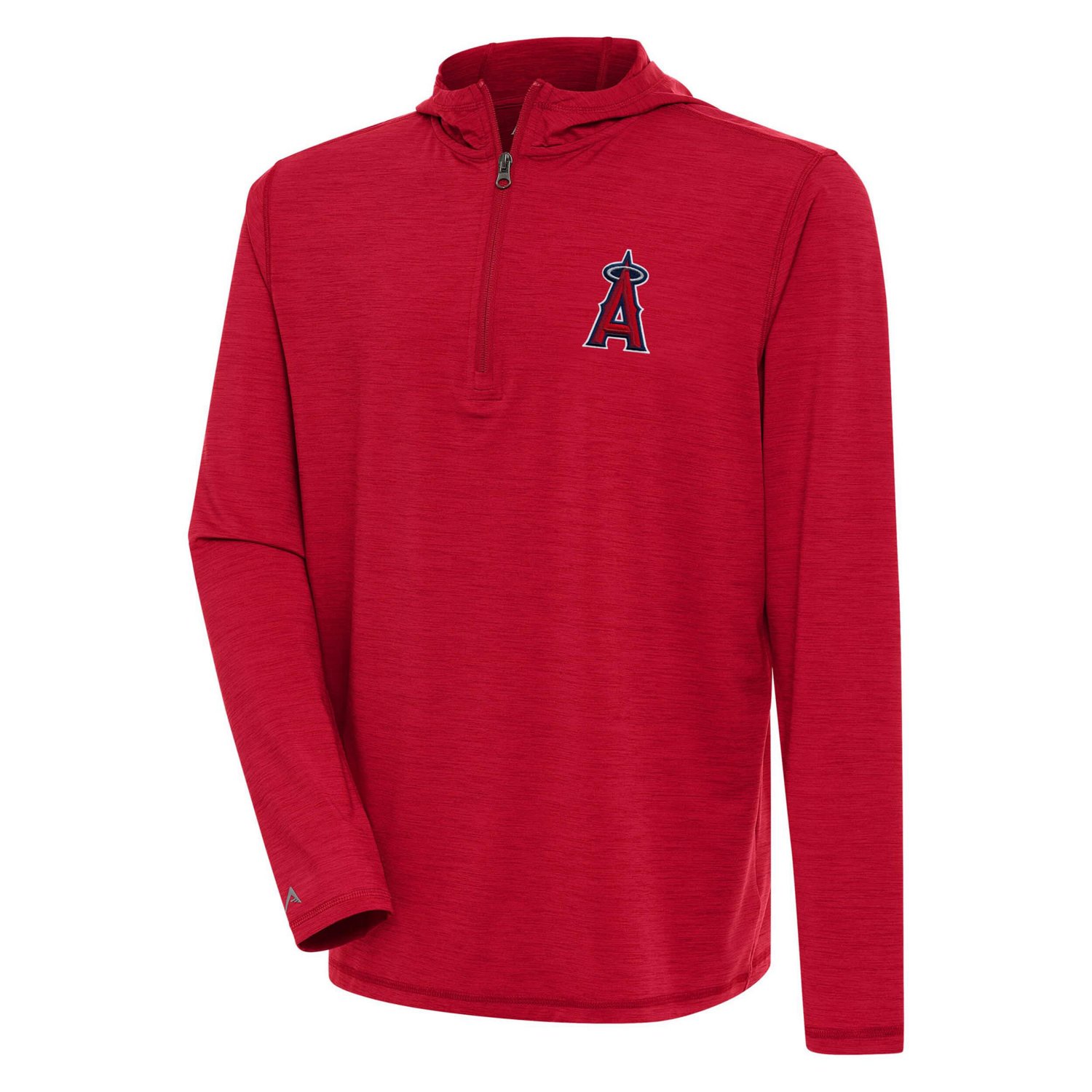 Antigua Heather Los Angeles Angels Tidy Quarter-Zip Hoodie                                                                      