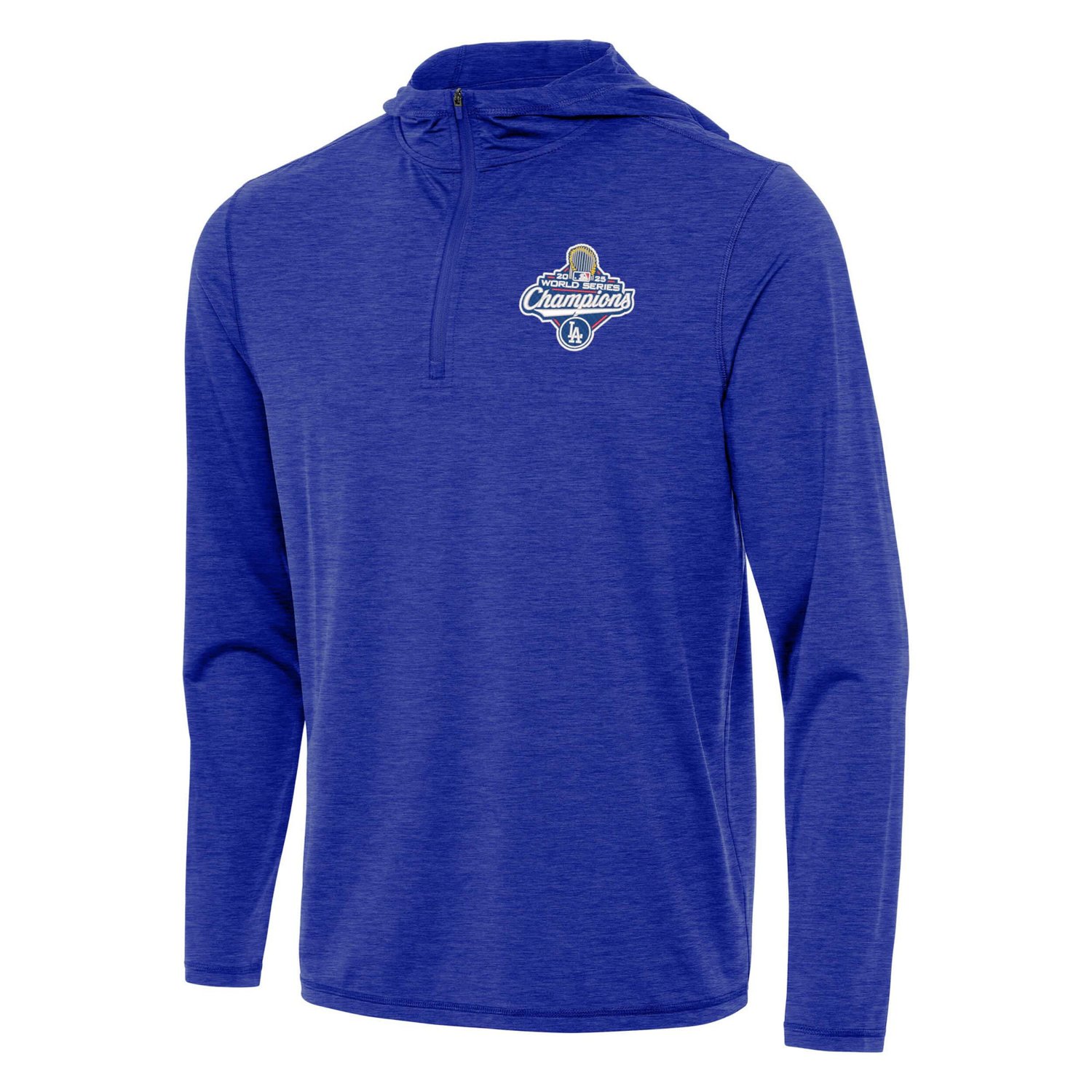 Antigua Heather Los Angeles Dodgers 2025 World Series Champions Tidy Quarter-Zip Hoodie - view number 2