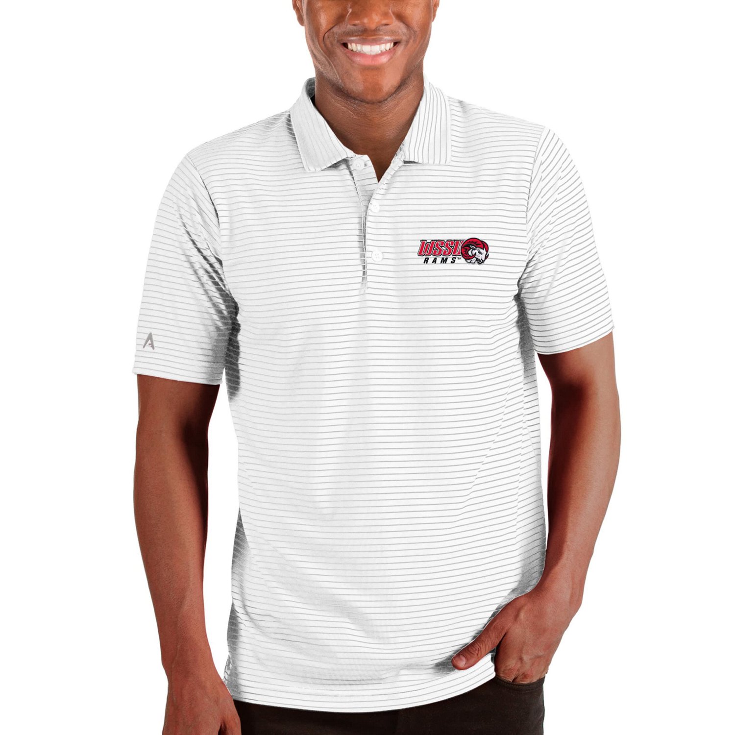 Antigua Heathered Gray Winston-Salem State Rams Esteem Polo