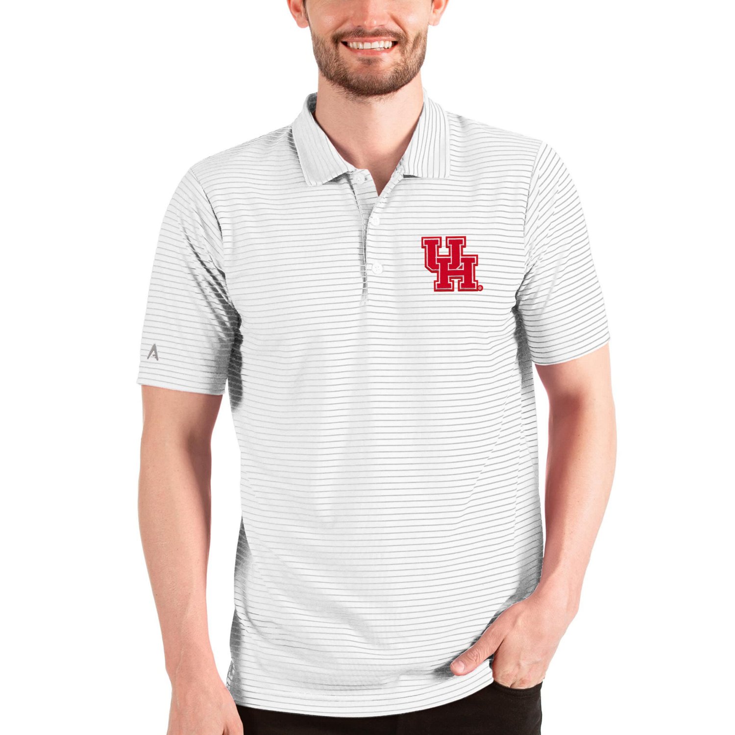 Antigua Heathered /White Houston Cougars Esteem Polo